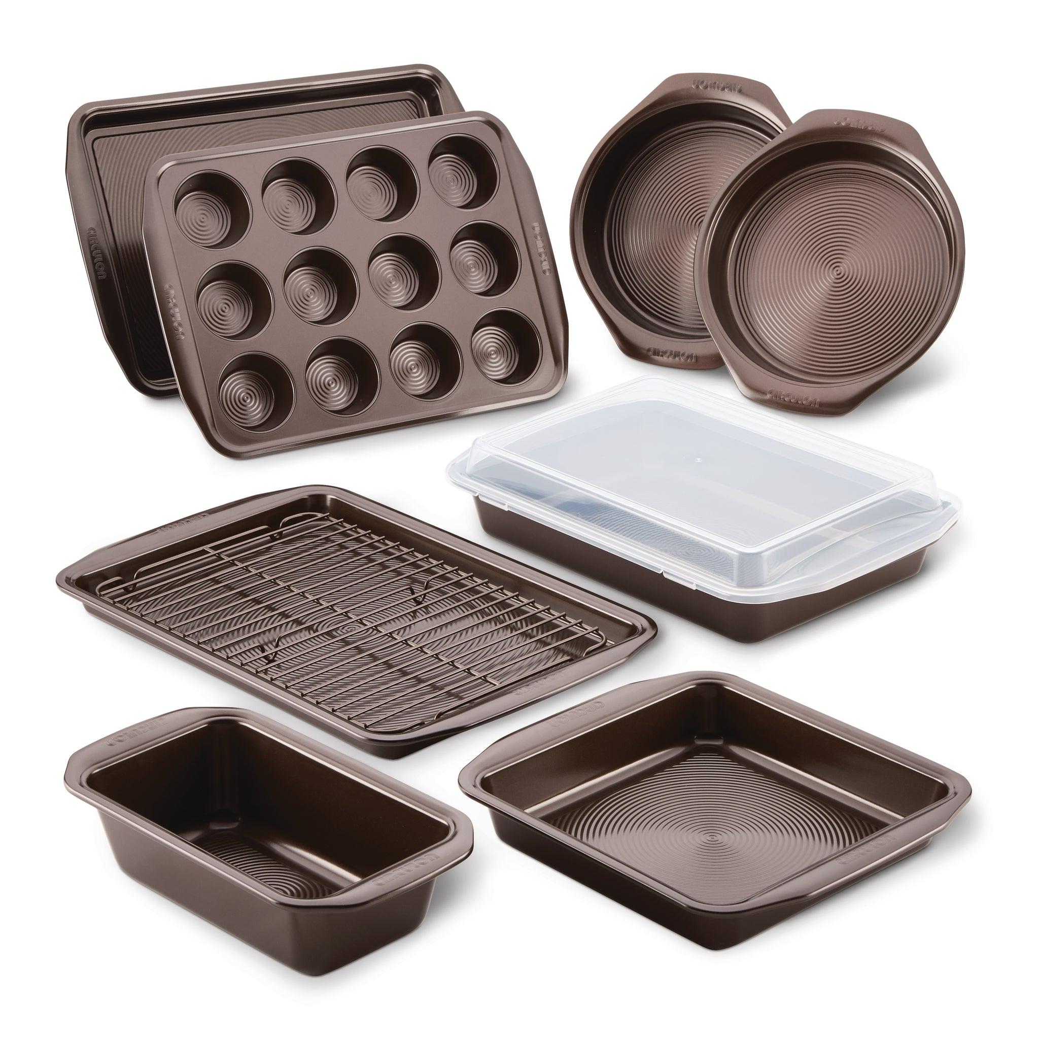 10-Piece Nonstick Bakeware Set - Oven Safe Baking Pans & Cookie Sheets for Cakes, Cookies, Bread - Perfect for Home Bakers & Holiday Cooking