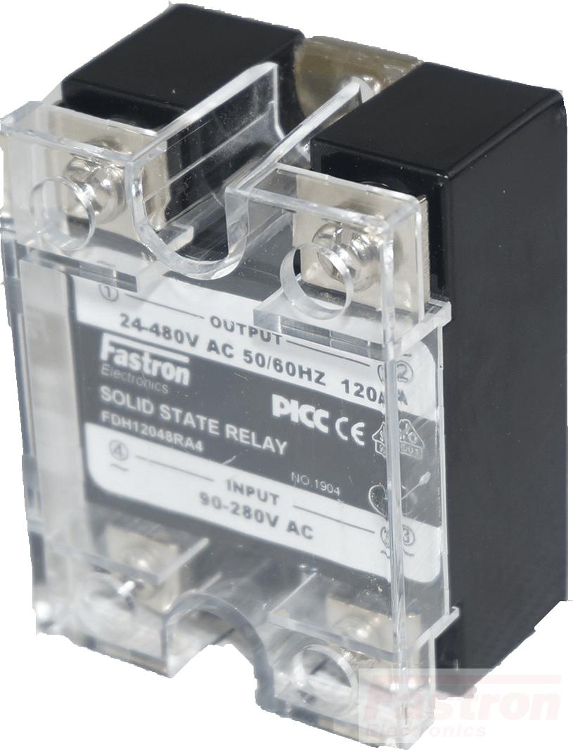 FDH8048RD3 480VAC 80A Solid State Relay with 3-32VDC Control | Random Crossing Panel Mount SSR with Plastic Cover | Ideal for Industrial Automation & HVAC Systems