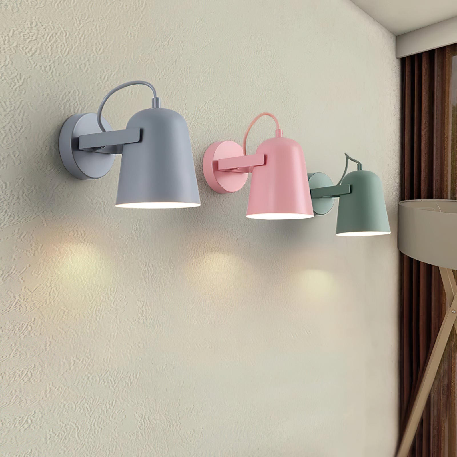 Rotatable Wall Lamp with Adjustable Bells - Modern LED Sconce Light for Bedroom, Living Room & Hallway Decor