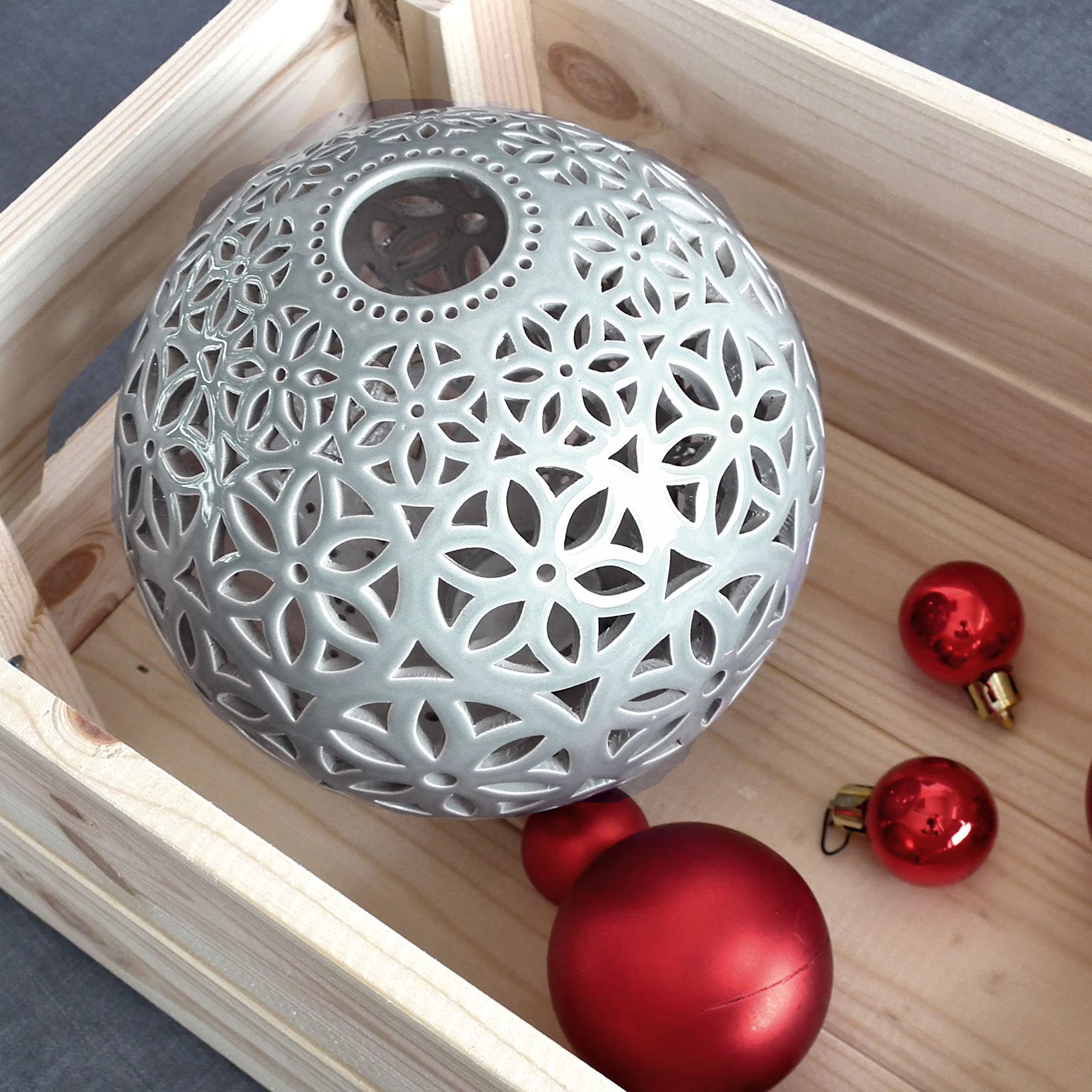 Scandinavian Style Gray Ceramic Candle Holder - Handmade Tealight Lantern for Nordic Home Decor | Perfect for Cozy Living Room, Bedroom & Wedding Centerpiece Decorations
