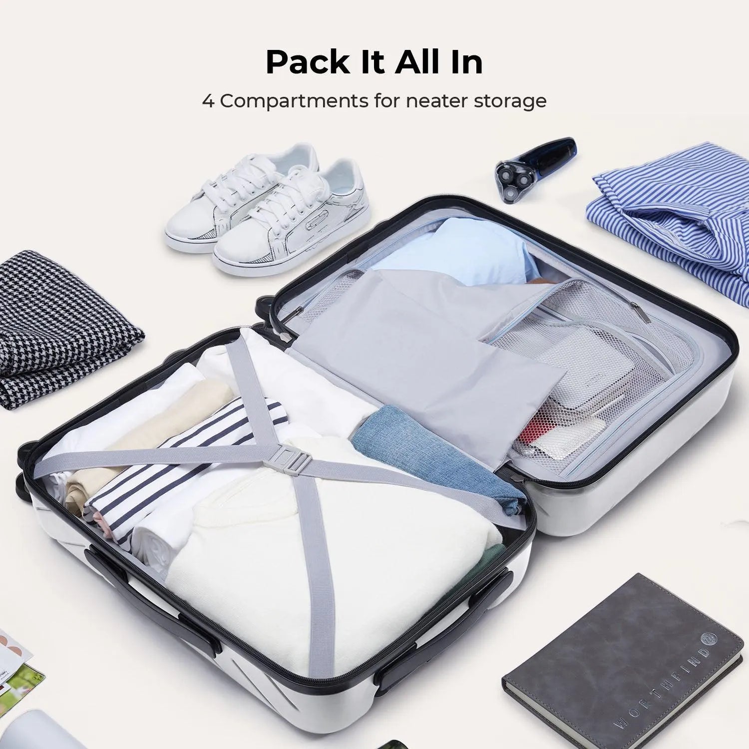 Daren 16-20 Inch Lightweight Hardside Carry On Luggage - Perfect for Air Travel, Business Trips & Weekend Getaways