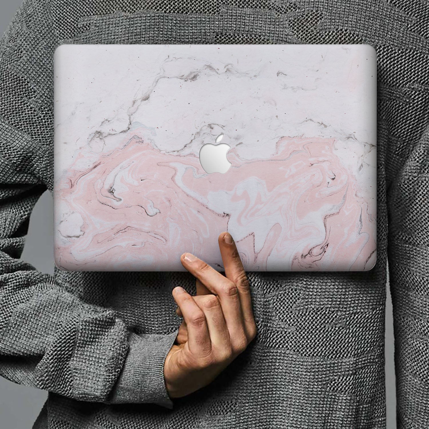 Premium Pink Marble Protective Case for MacBook - Slim Fit Durable Cover with Shock Absorption for MacBook Air/Pro - Perfect for Work, Travel & School Use