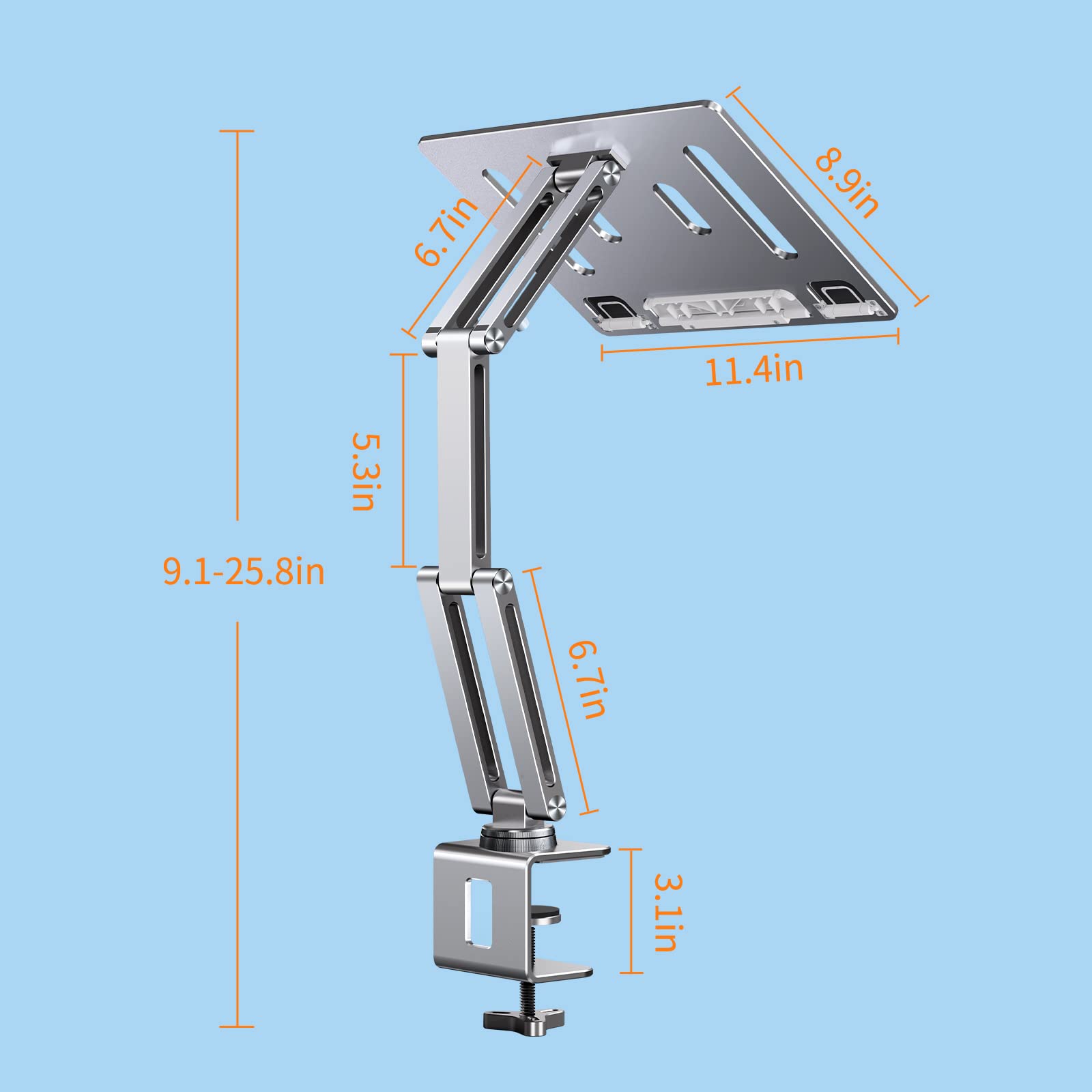 360° Rotatable OATSBASF Tablet Stand - Adjustable iPad Holder for Desk, Portable Monitor Stand for Computer, Cookbooks & Recipes | Perfect for Home Office, Kitchen & Reading