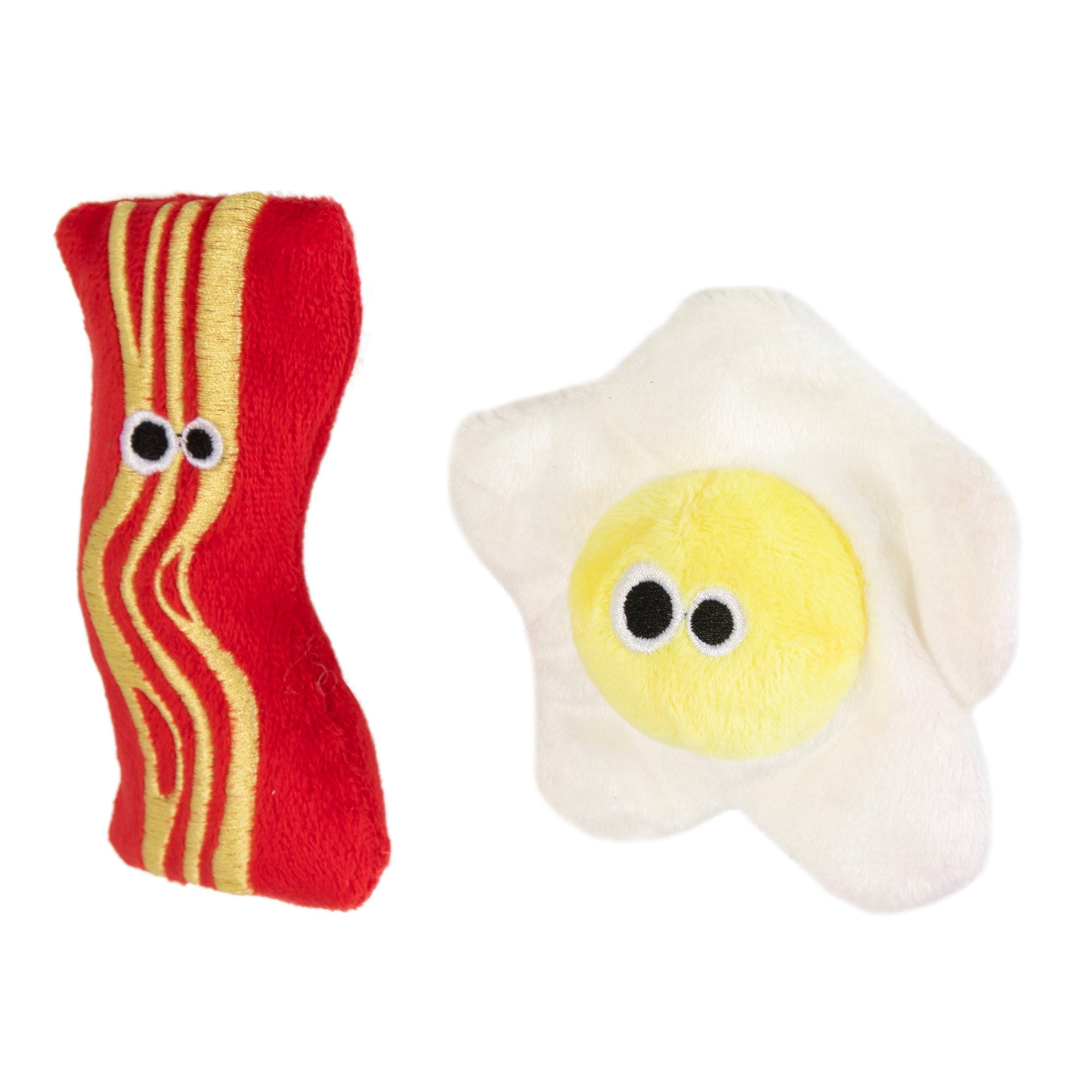 Mad Cat Brunch Buddies Bacon N' Eggs Catnip & Silvervine Cat Toy - Interactive Play for Indoor Cats, Fun Kitty Teaser with Natural Herbs