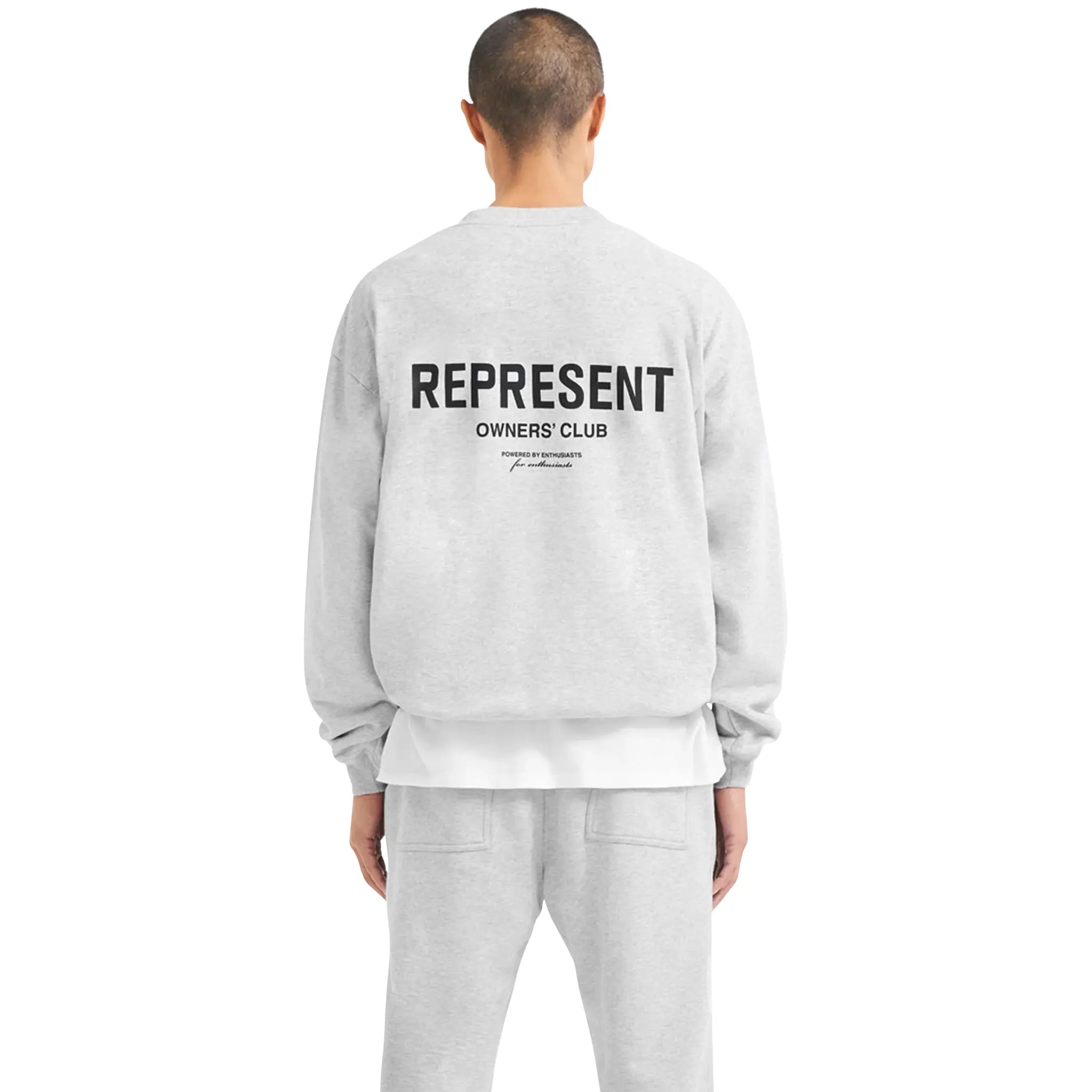 Represent Owners Club Ash Grey Sweatshirt - Premium Cotton Pullover Hoodie for Men & Women | Streetwear Fashion, Casual Wear, Gym & Lounge Outfit
