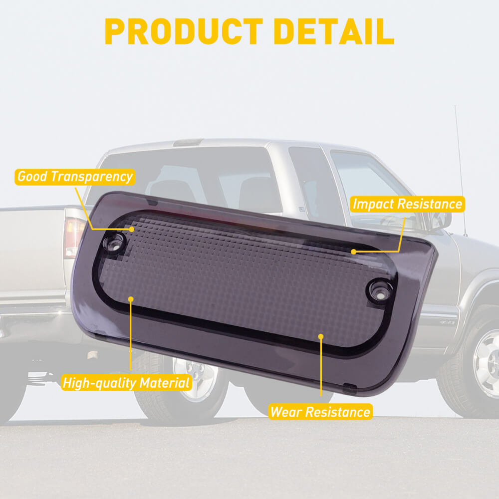 AUXITO 3rd Brake Light Lens Cover Replacement for 1994-2004 Chevy S10 & GMC Sonoma Extended Cab | Durable Red Plastic Housing | Enhances Rear Visibility & Safety | Perfect for Truck Upgrades & Night Driving