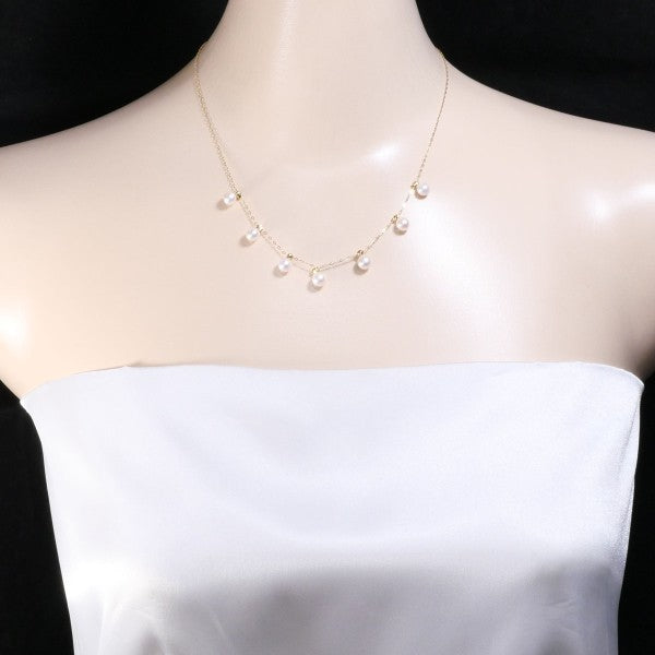 18K Yellow Gold Pearl Necklace for Women - Elegant Pearl Jewelry Gift for Wedding, Anniversary & Special Occasions