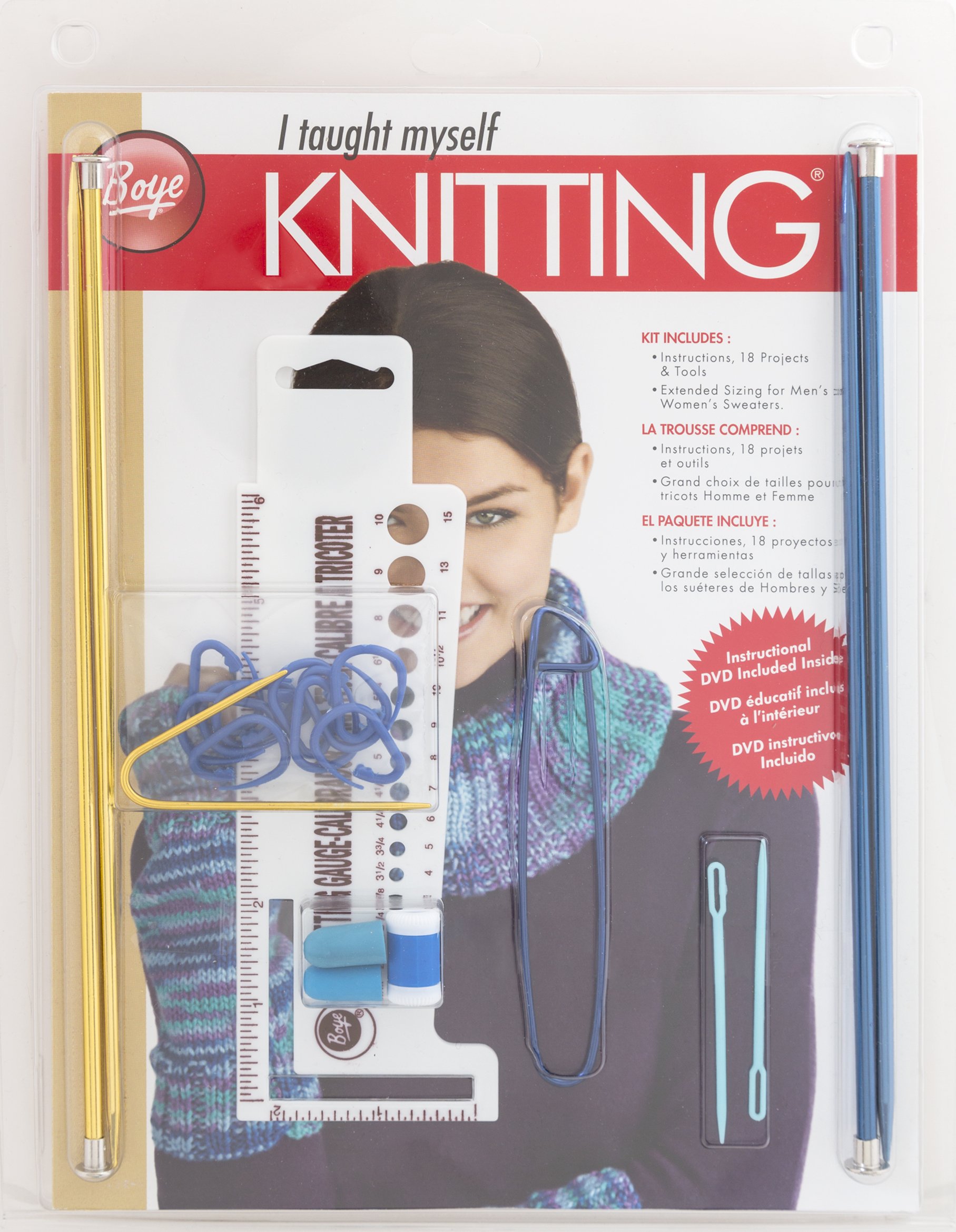 Boye Beginners Knitting Kit - Complete DIY Knitting Set for Adults & Kids | Learn to Knit with Needles, Yarn & Instructions | Perfect for Hobbies, Gifts & Home Crafting Projects
