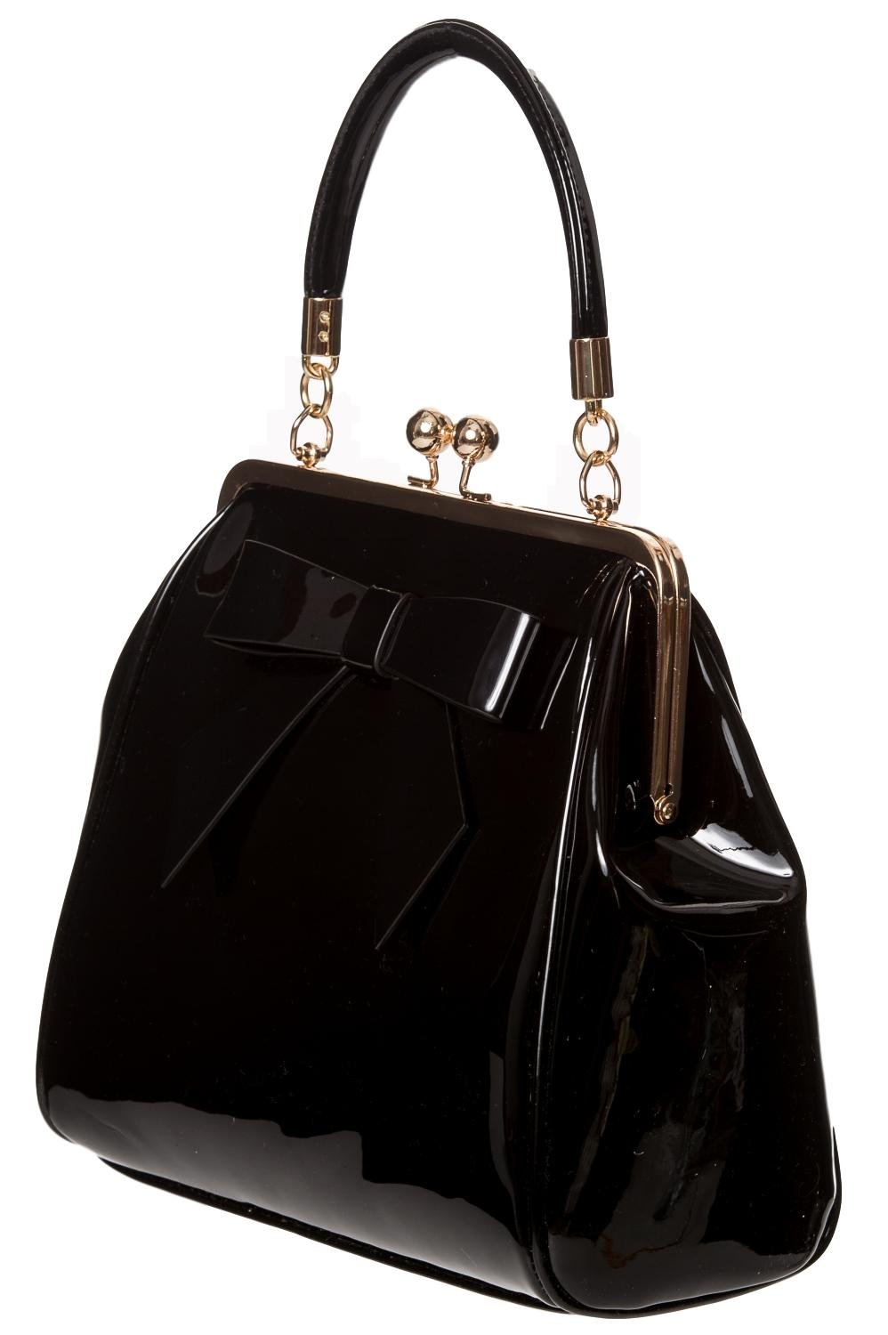 Vintage 50s Rockabilly Shiny Handbag for Women - Retro American Style Glam Clutch Purse - Perfect for Concerts, Parties & Pinup Fashion Outfits