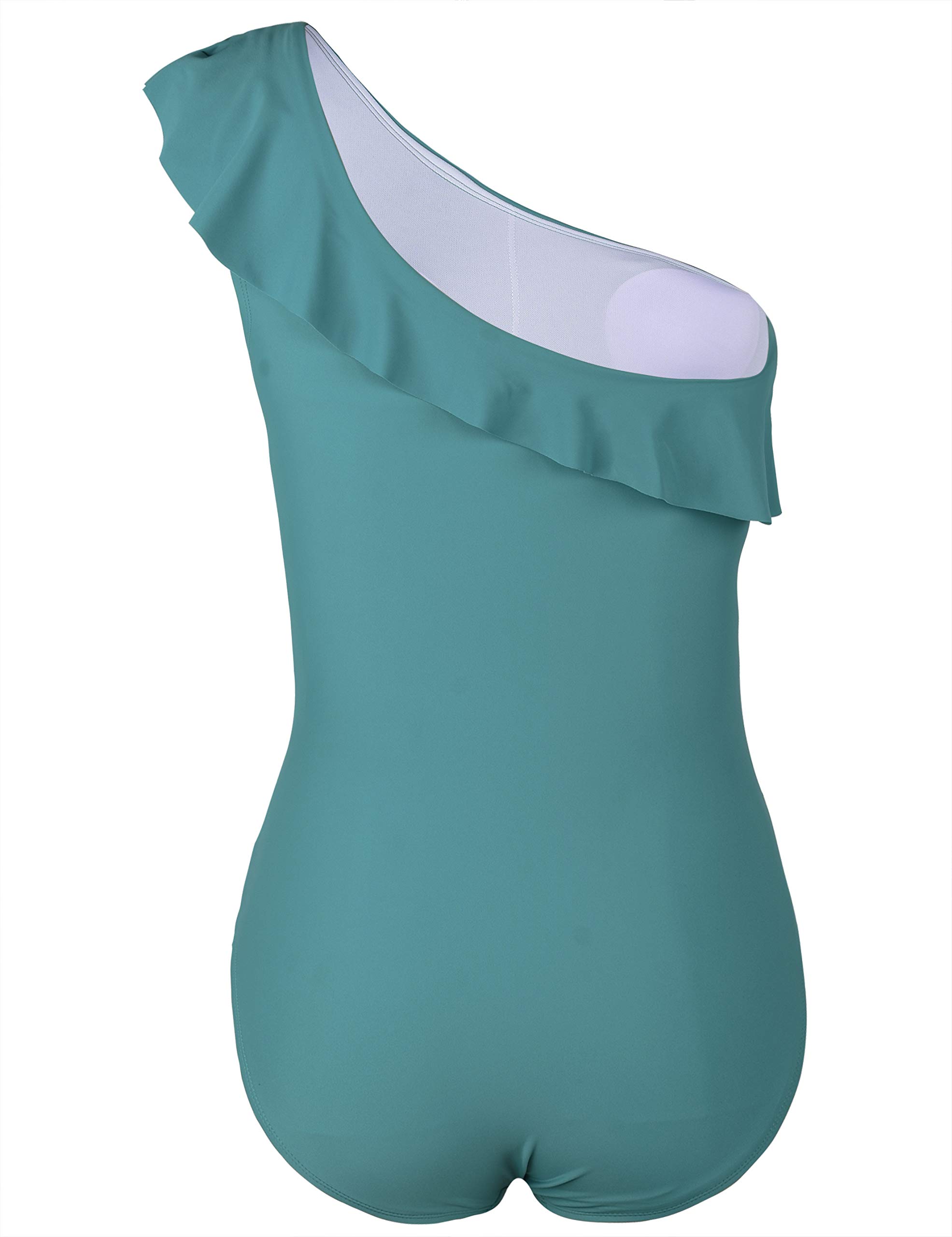 Mycoco Women's One Shoulder Ruched One Piece Swimsuit - Sexy Monokini Bathing Suit for Women, Perfect for Beach, Pool, and Summer Vacation
