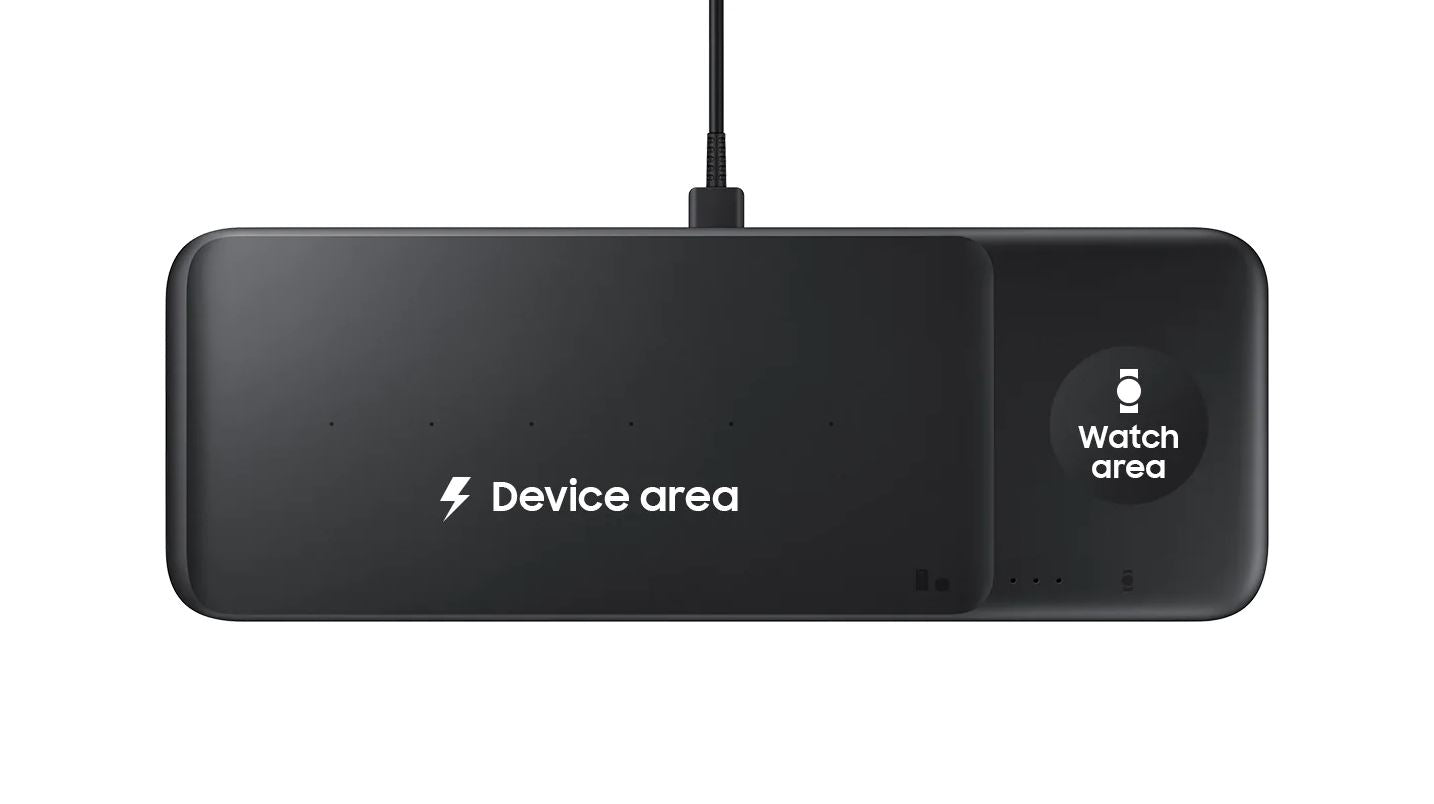 SAMSUNG 9W Wireless Charger Trio with 25W Fast Charging Cube - Qi Certified Fast Wireless Charger EP-P6300 (Renewed, Like New, Black) | Perfect for Home, Office & Travel Charging Multiple Devices Simultaneously