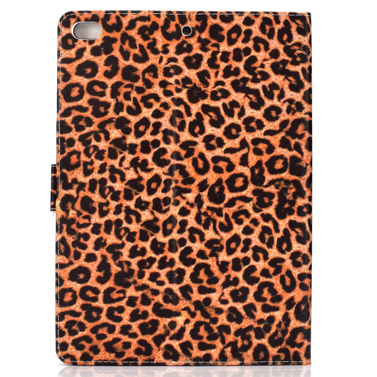Premium PU Leather Smart Case for Apple iPad 9.7 inch (iPad 6th/5th Gen, Air 1/2, Pro 9.7) - Auto Sleep/Wake Folio Stand with Wallet Function - Stylish Yellow Leopard Print - Perfect for Work, Travel & School Use