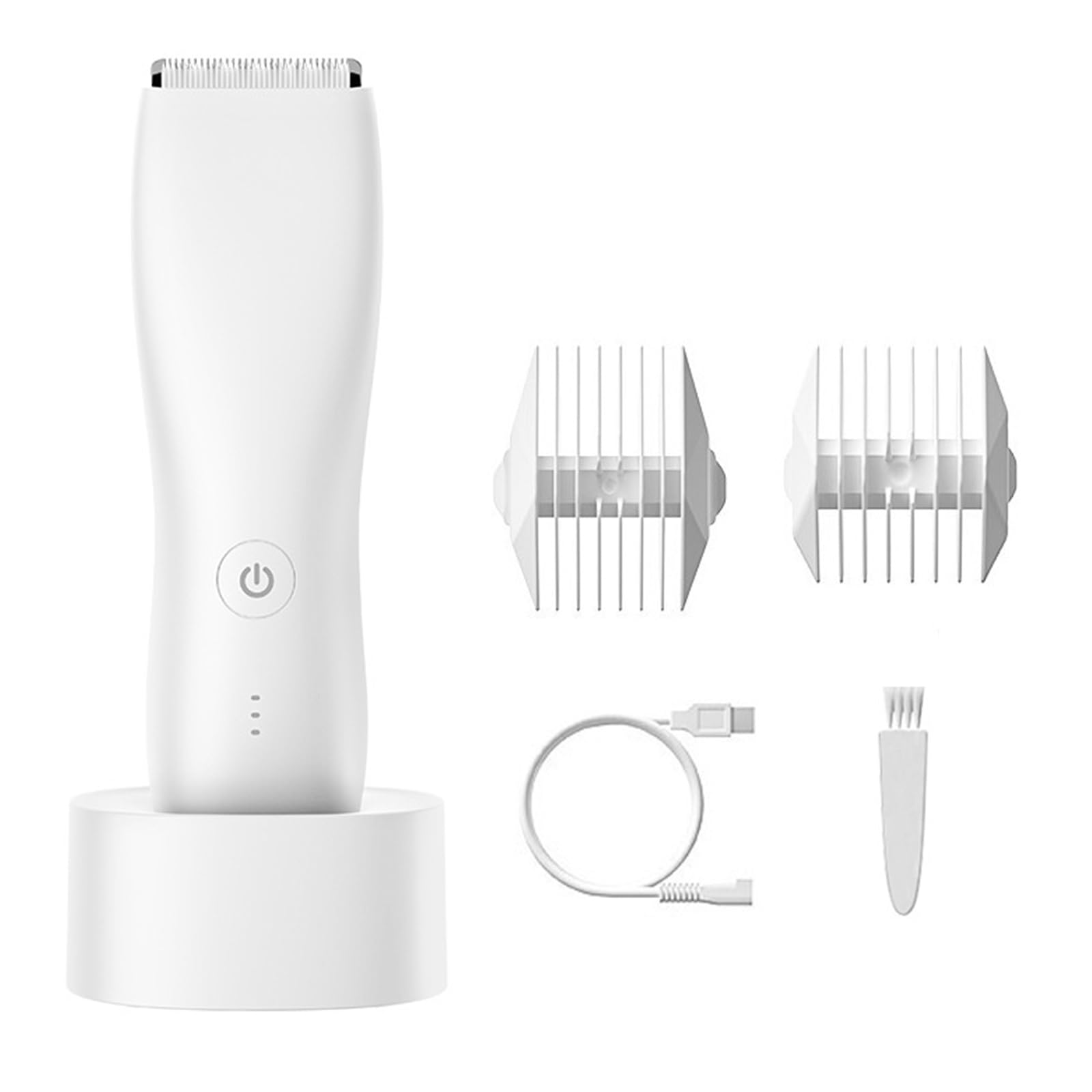 Rechargeable Electric Hair Removal Device for Women & Men - Gentle Face & Bikini Epilator Trimmer for Smooth Skin | At-Home Hair Removal & Travel Use - White