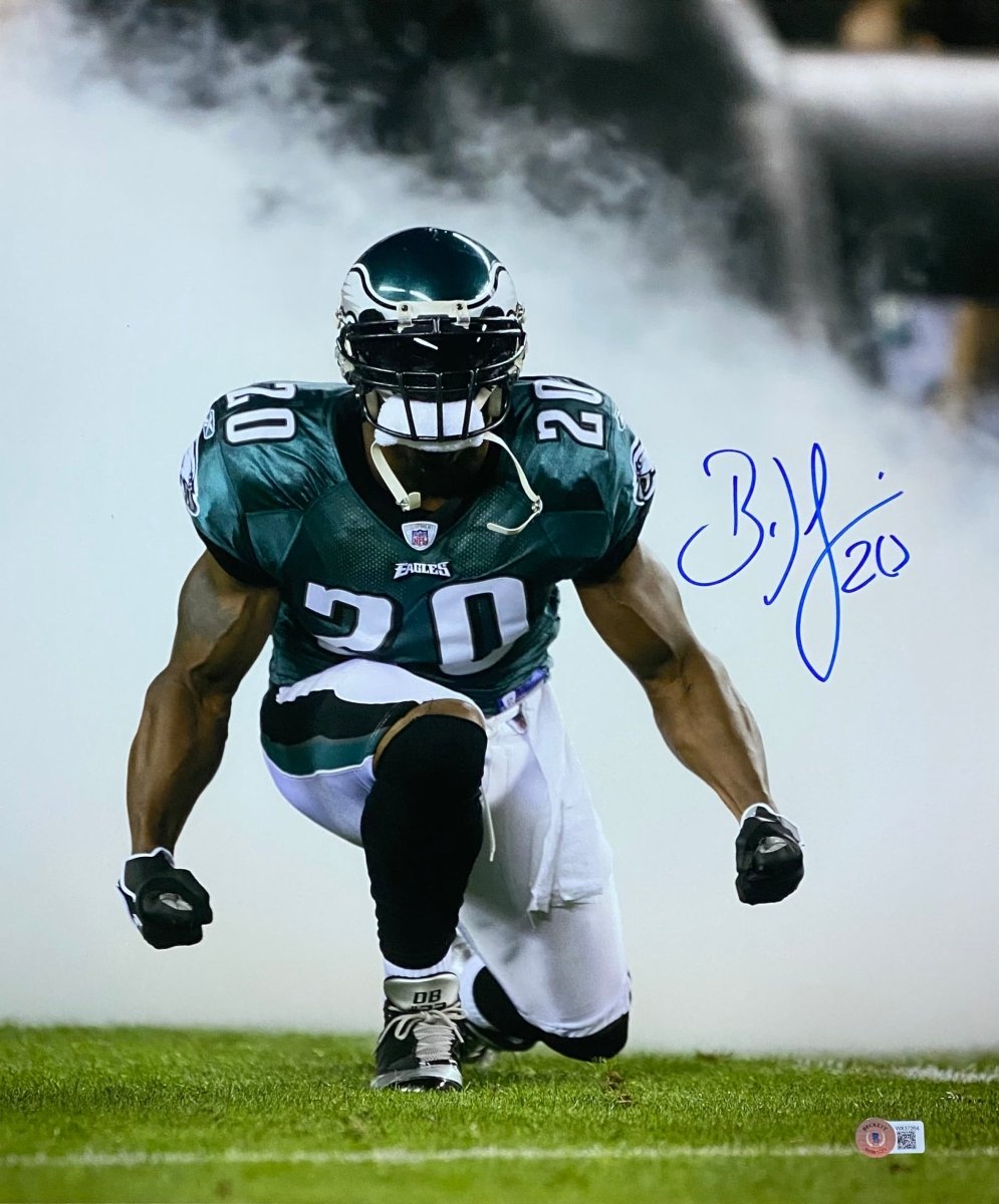 Brian Dawkins Autographed Philadelphia Eagles 16x20 Framed Smoke Photo - Perfect for Eagles Fans, Sports Memorabilia Collectors & Man Cave Decor
