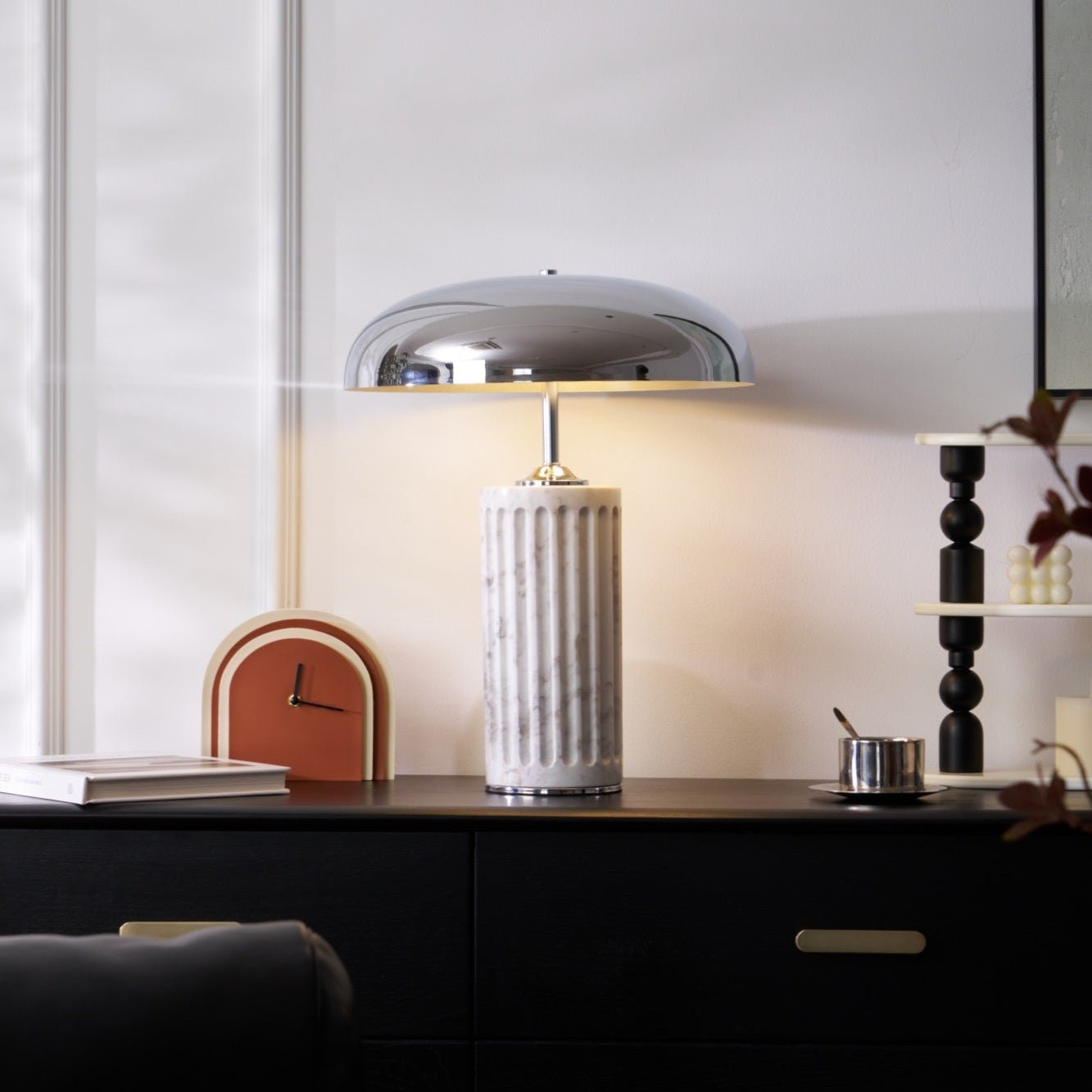 Aurelio Dome Table Lamp - Modern LED Nightstand Light with Touch Control, Dimmable Warm White for Bedroom, Living Room, and Office Decor