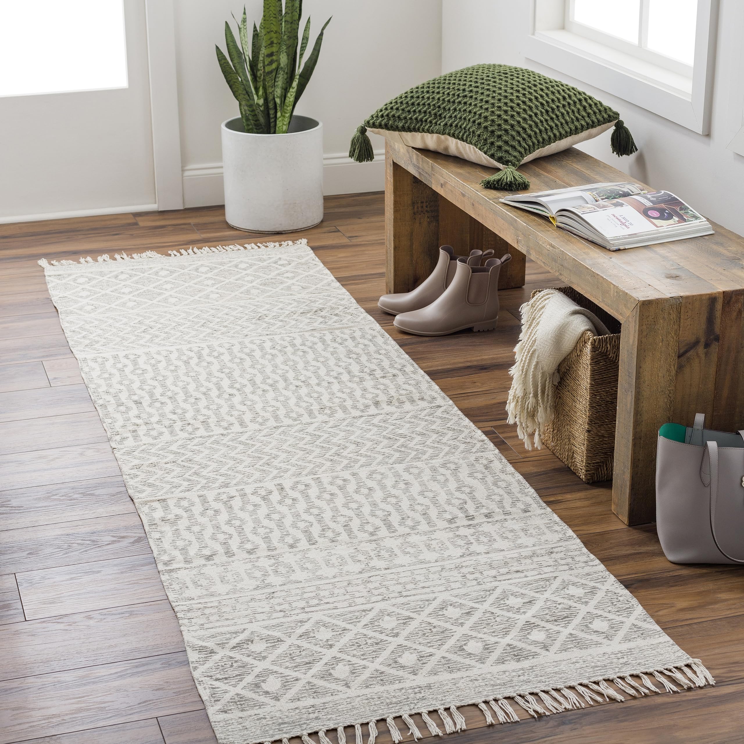 Mark&Day Anzio Global Charcoal Area Rug 2x3 ft - Soft Modern Indoor Carpet for Living Room, Bedroom, Kitchen in White Beige Black - Perfect for Home Decor & Cozy Spaces