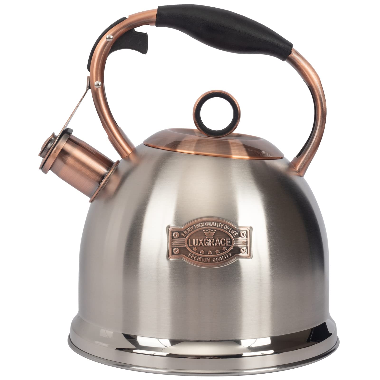 Premium Stainless Steel Whistling Tea Kettle - 3.0 Quart Stovetop Kettle for Fast Boiling - Food Grade Safe & Durable - Perfect for Tea, Coffee & Hot Water - Ideal for Home, Office & Camping Use
