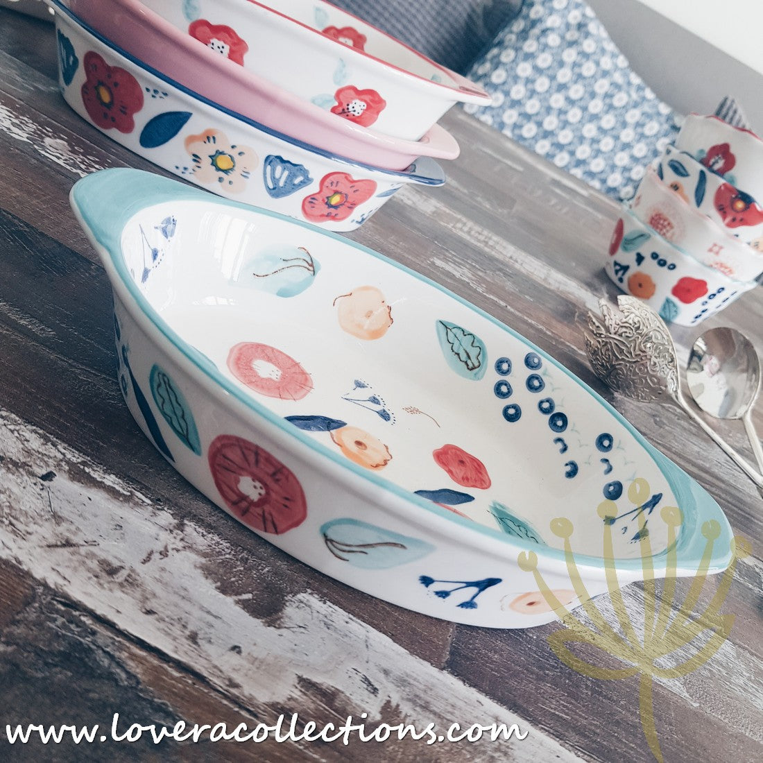 Handmade Pink Blossom Oval Ceramic Baking Dish - 12 Inch Porcelain Casserole Pan for Oven, Microwave & Dishwasher | Perfect for Casseroles, Lasagna, Desserts & Holiday Baking