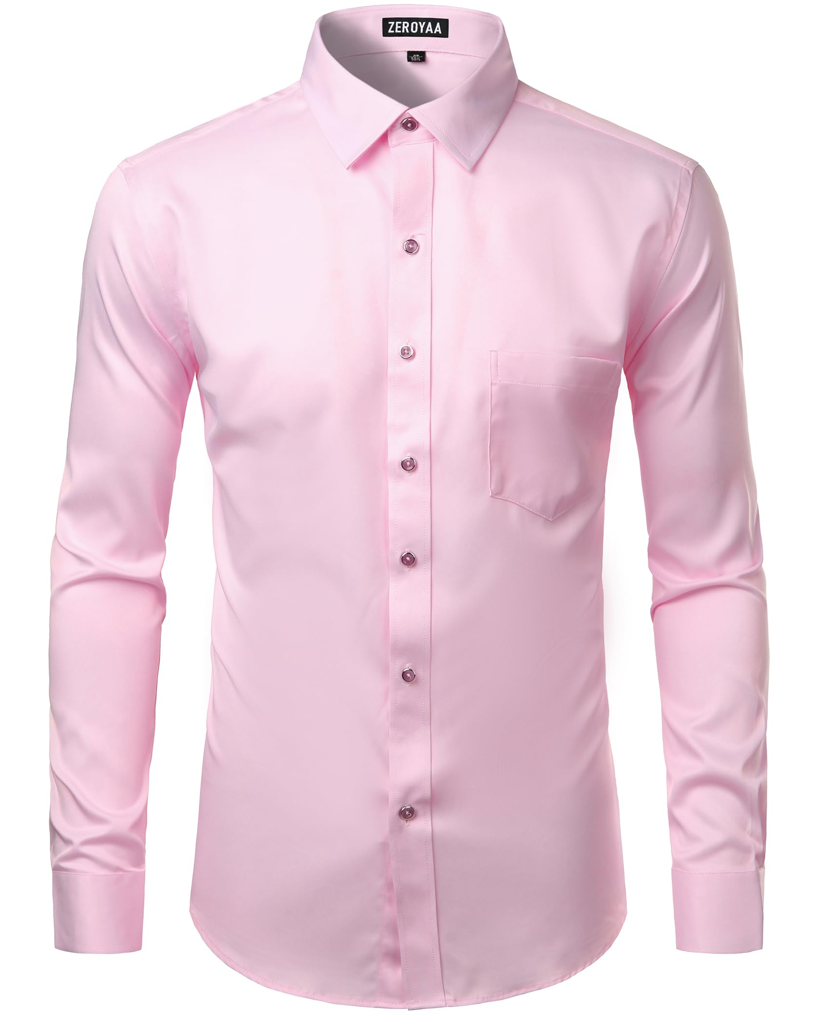Premium Slim Fit Men's Business Dress Shirt - Long Sleeve Formal Button Up Shirt with Pocket | Office Wear, Interviews & Professional Occasions