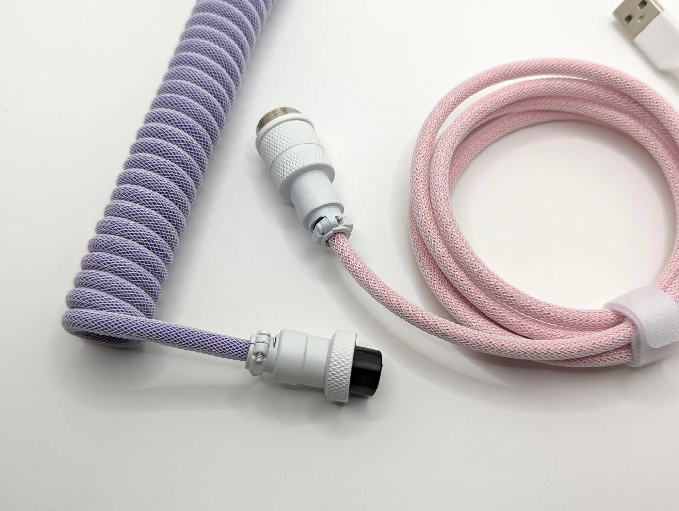 Premium Coiled Keyboard Cable - Pastel Colors | USB A to C, Durable & Tangle-Free | Perfect for Gaming, Typing & Office Setup