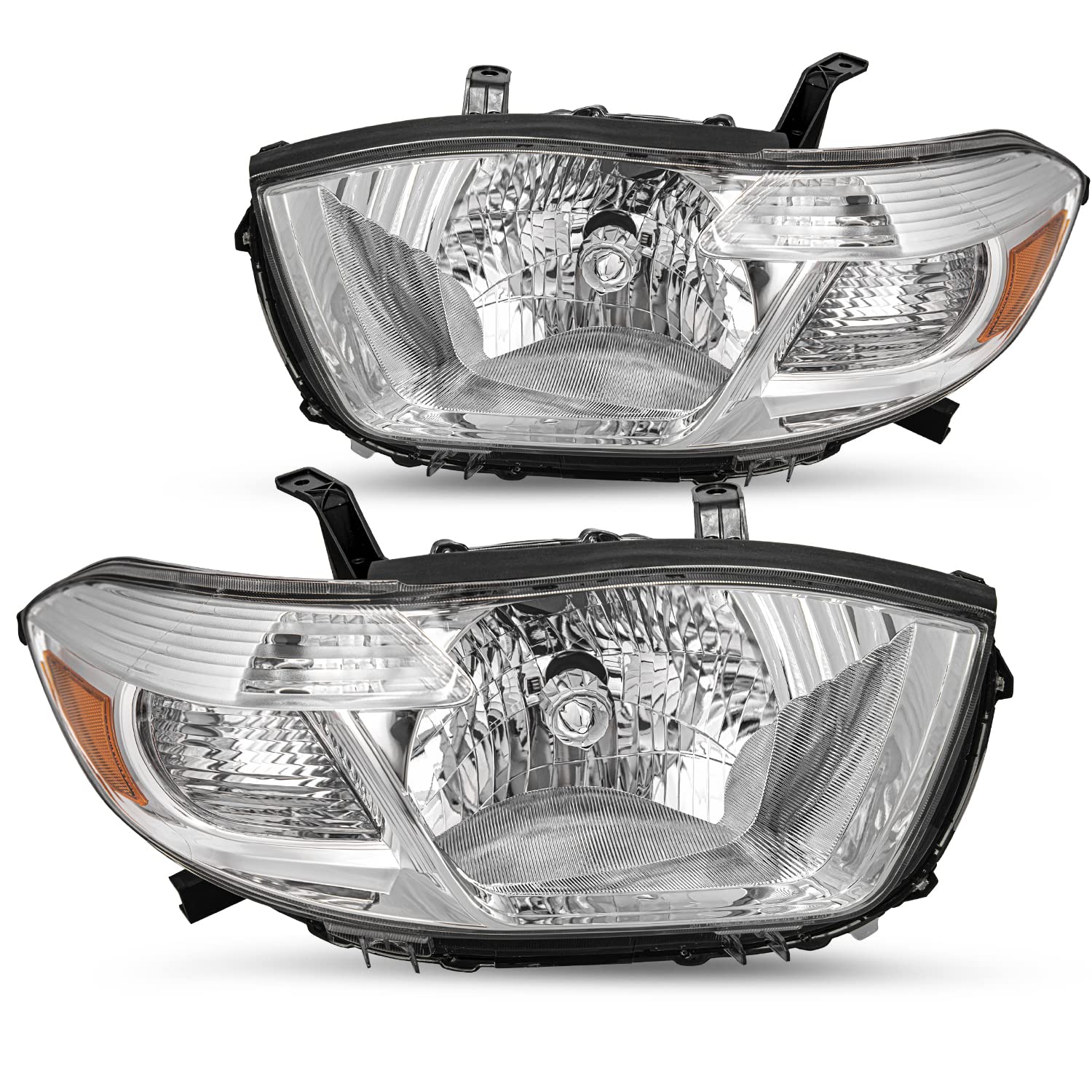JSBOYAT Headlight Assembly Replacement for 2008-2010 Toyota Highlander - Driver & Passenger Side - Perfect for Night Driving & Foggy Conditions