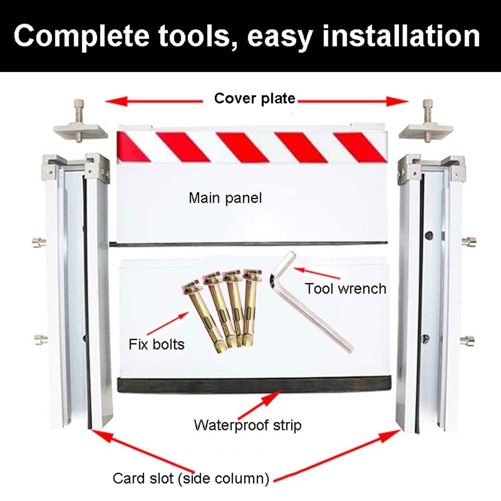 Aluminum Flood Barrier - Removable Water Stopper Shield for Basement Protection | Heavy Duty Flood Prevention Board | Temporary Dam for Home & Commercial Use | Perfect for Storm Season & Emergency Flood Control