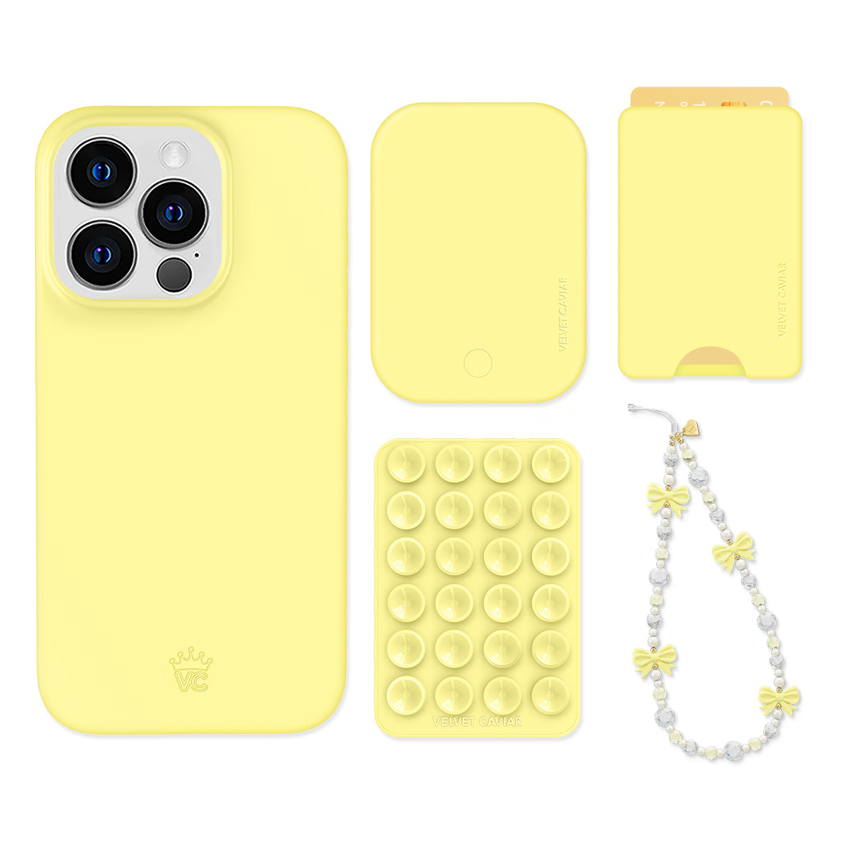 Butter Yellow iPhone Case with Wallet Holder - Slim Protective Cover for iPhone 13/14/15 - Perfect for Everyday Use & Travel Accessories