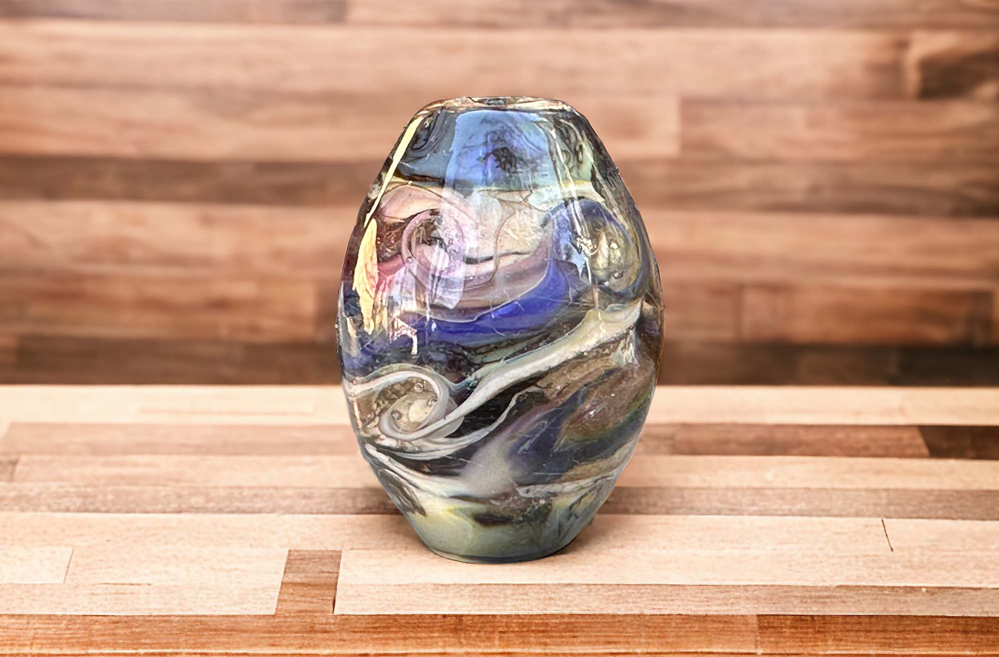 Handmade Blue Organic Lampwork Glass Focal Bead - SRA Certified for Jewelry Making, DIY Crafts, and Beading Projects | Perfect for Necklaces, Bracelets, and Earrings