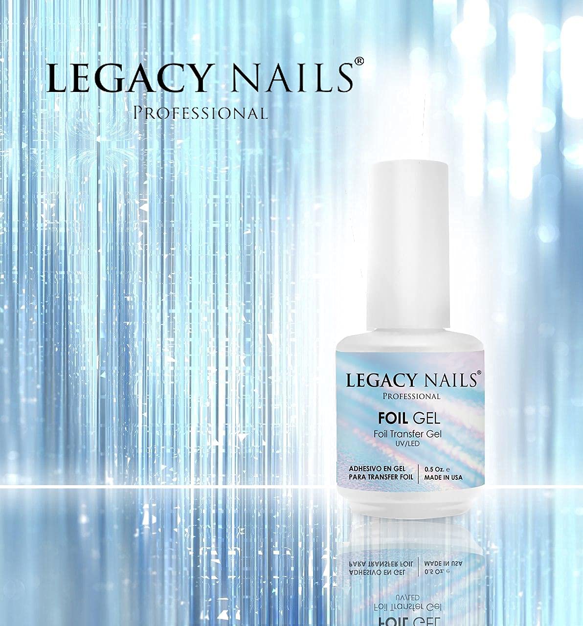 Legacy Nails Professional Foil Transfer Gel 0.5oz - UV/LED Curing Nail Art Adhesive for Foil Designs, Quick-Drying & Long-Lasting, Works with Acrylic & Natural Nails - Perfect for Salon & Home Manicures