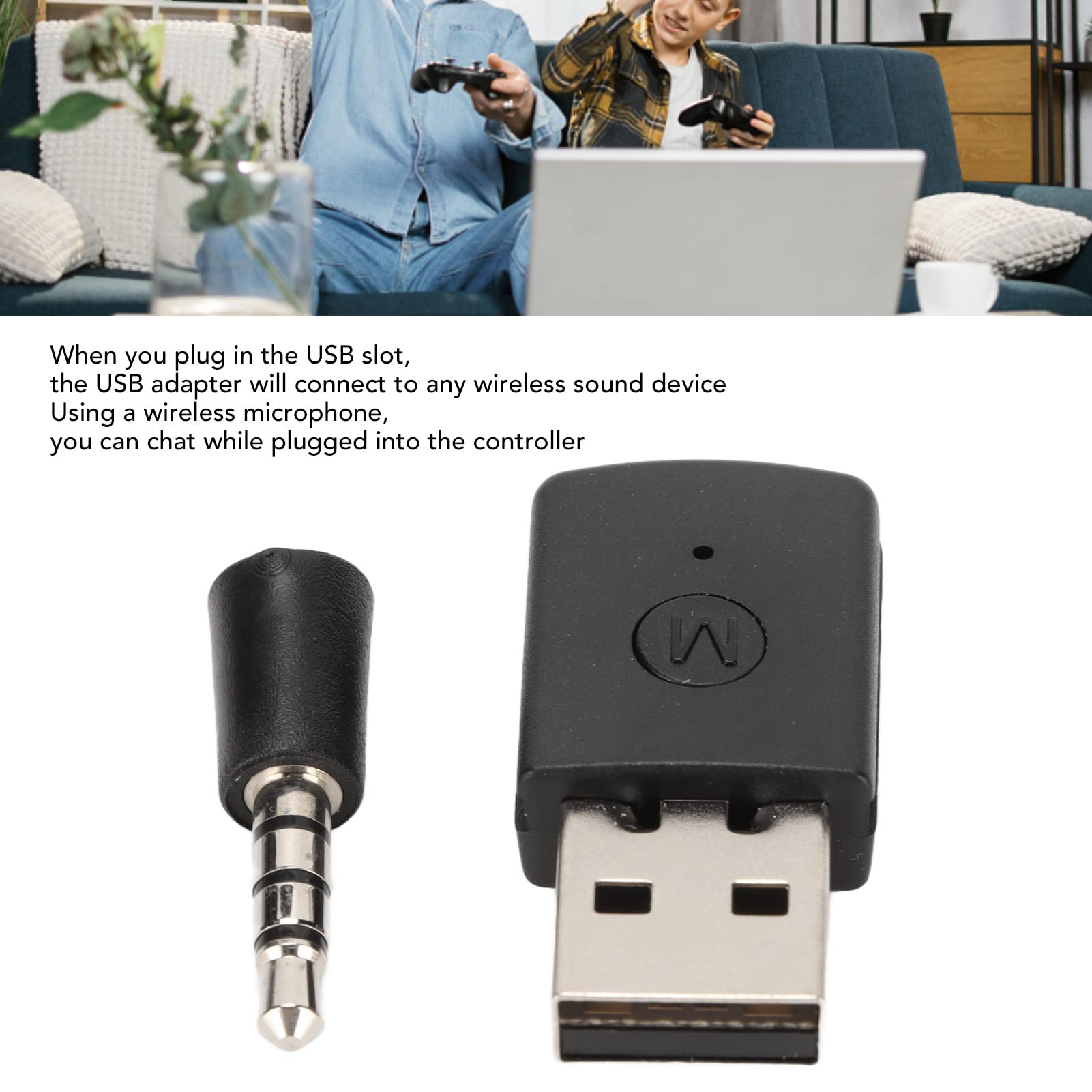 Wireless Bluetooth 5.0 Adapter for PS5 - USB Bluetooth Transmitter & Receiver Dongle for Gaming Headsets & Controllers - Compatible with PlayStation 5 for Lag-Free Audio & Wireless Gaming Experience