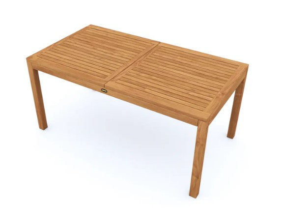 ARB Teak Dining Extension Table Foster - Rectangular 48/67 x 36 Inches (120/170 x 90 cm) - Expandable Solid Teak Wood Table for Indoor/Outdoor Dining, Kitchen, Patio, and Entertaining