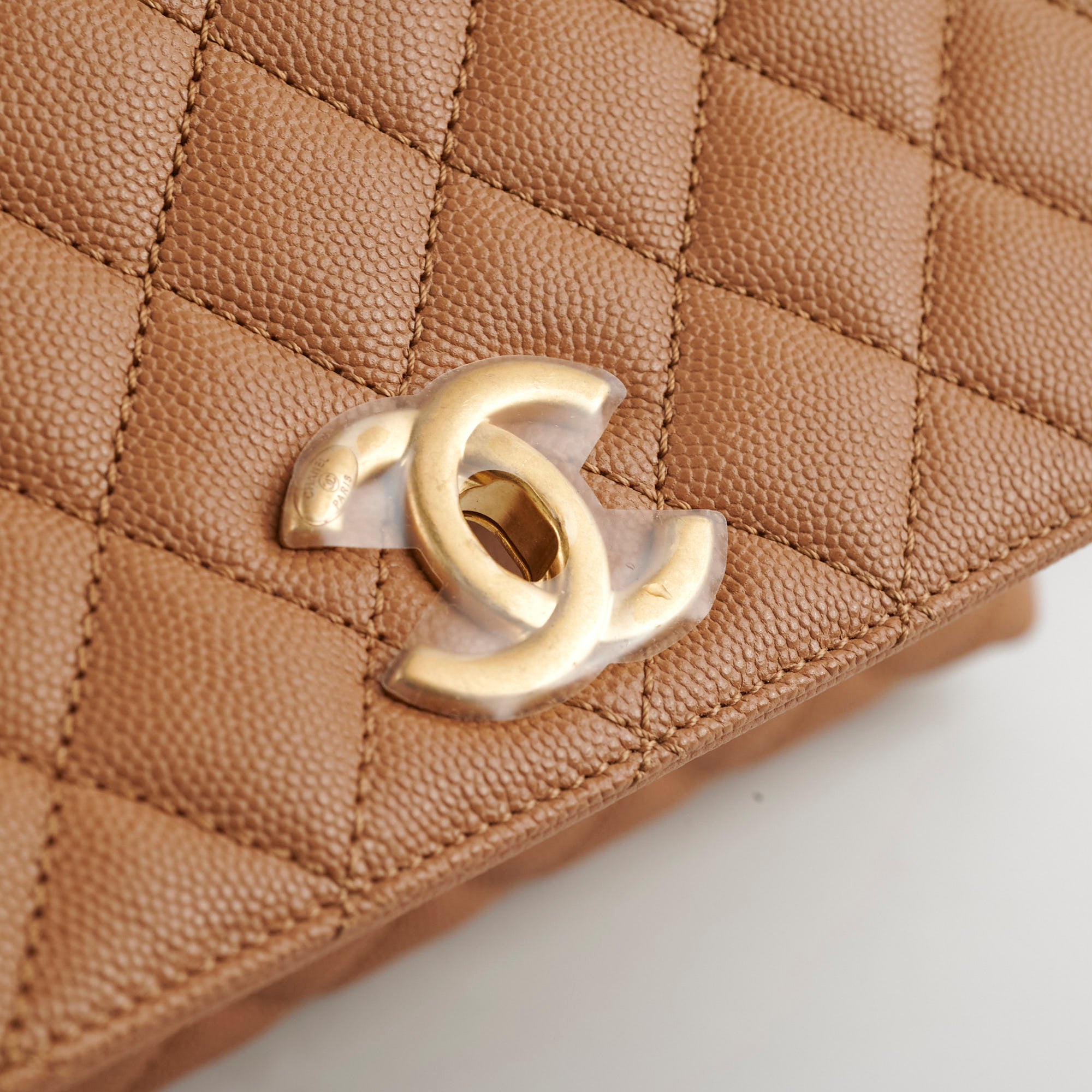 Chanel Medium Caviar Coco Handle Bag in Dark Beige - Luxury Designer Handbag for Women, Perfect for Work, Parties & Special Occasions