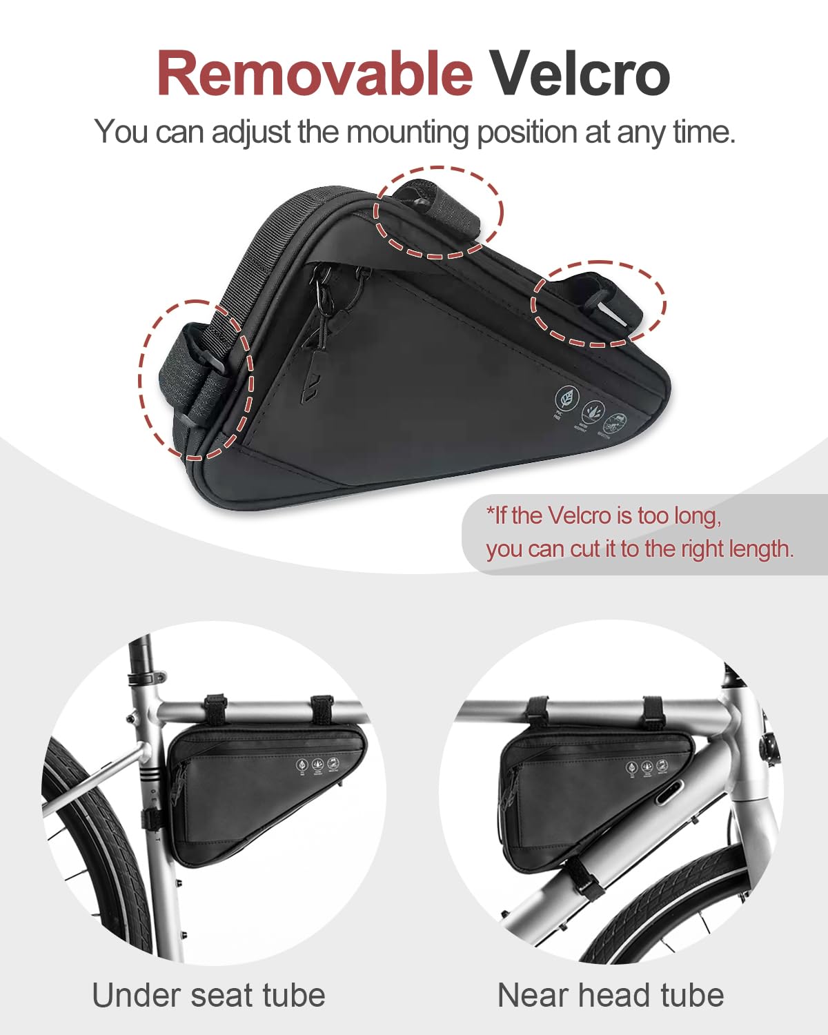 Reflective Waterproof Bike Frame Bag - Triangle Bicycle Storage Pouch for Phone, Wallet, Keys & Tools - Durable Cycling Accessories for Mountain, Road & Commuter Bikes - Perfect for Daily Commutes, Long Rides & Outdoor Adventures