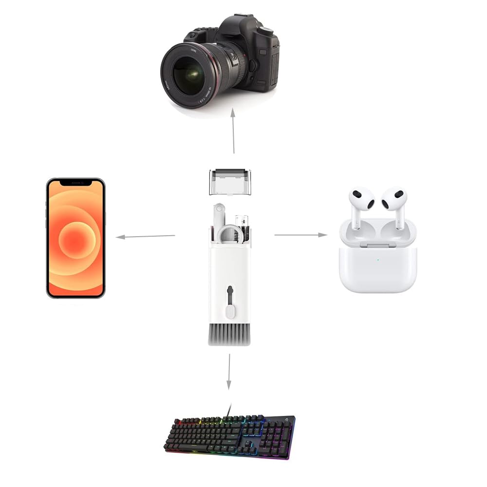 Professional Laptop Keyboard Cleaner Kit - Electronics Screen Cleaning Tool with Earbud Cleaner Pen & Camera Lens Pen - Perfect for MacBook, iPad, iPhone, Cell Phone & PC Monitor - Keep Your Devices Spotless for Work, Gaming & Entertainment