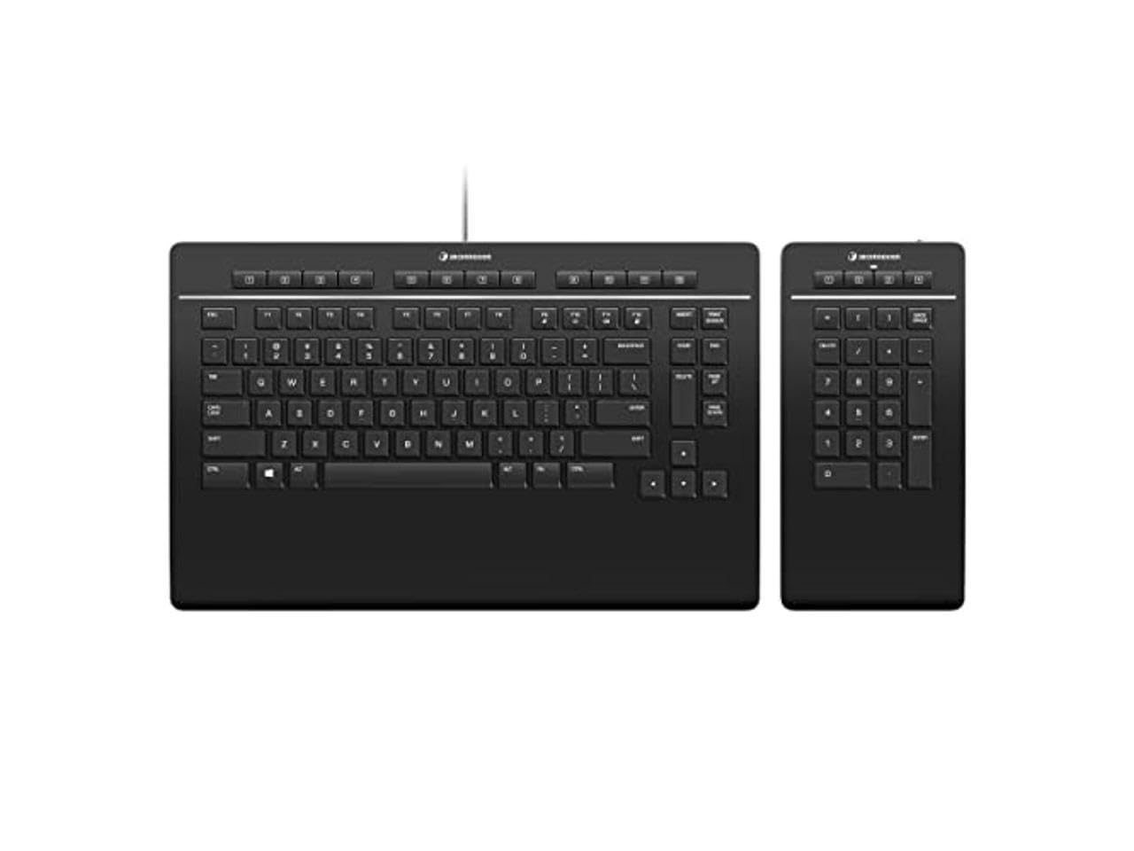3Dconnexion Keyboard Pro with Numpad - Ergonomic Wireless Keyboard for CAD Designers (US 3DX-700090) | Perfect for 3D Modeling, Engineering & Graphic Design Workstations