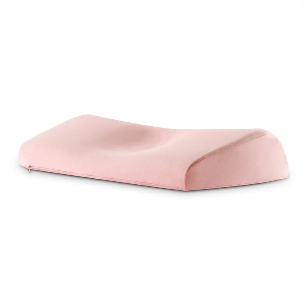 XINDONG Contour Memory Foam Pillow for Neck Pain Relief - Orthopedic Cervical Pillow with Ergonomic Design for Back, Side & Stomach Sleepers - Pink - Perfect for Home, Office & Travel Use