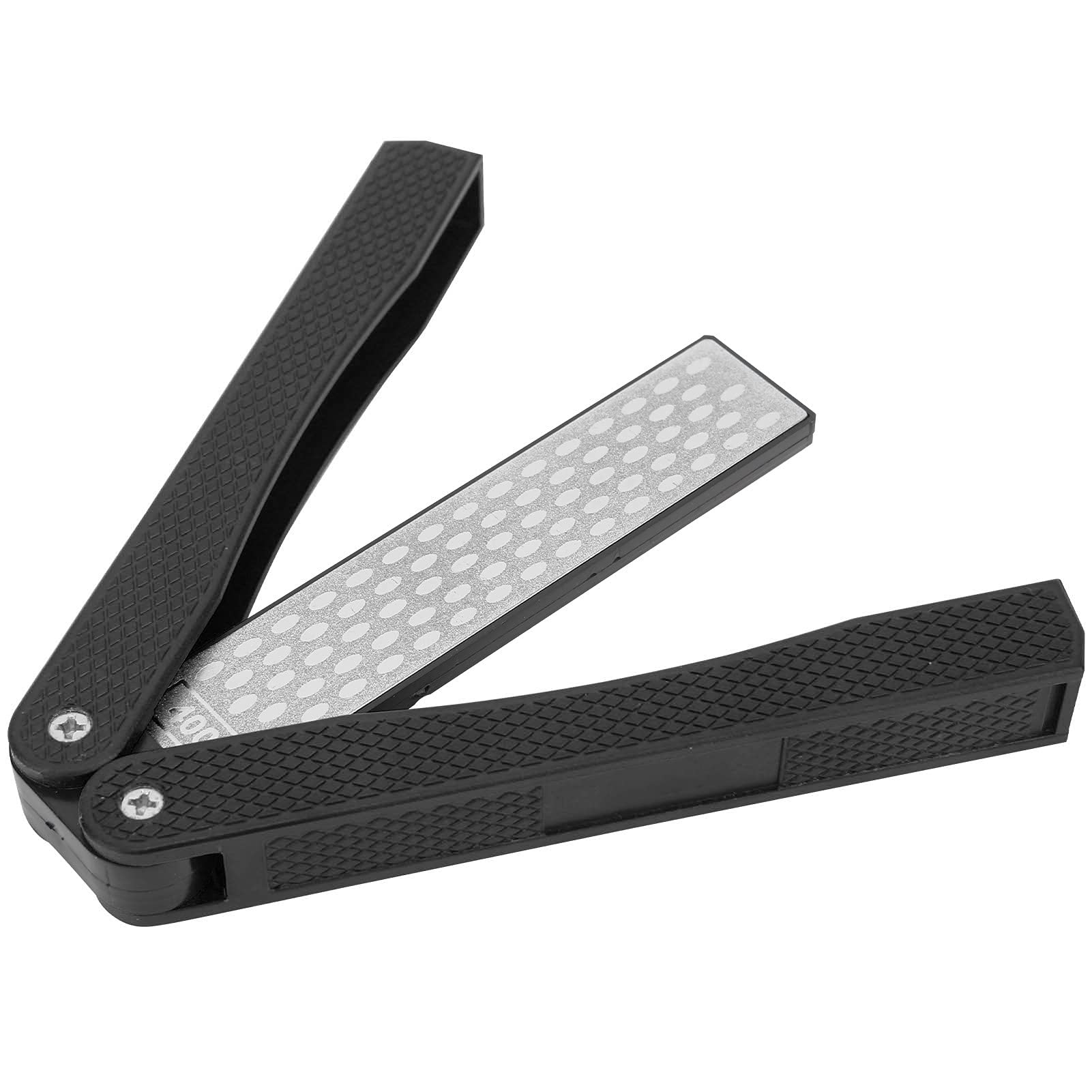 Portable Fan-Shaped Knife Sharpener for Kitchen, Camping & Picnic (Black)