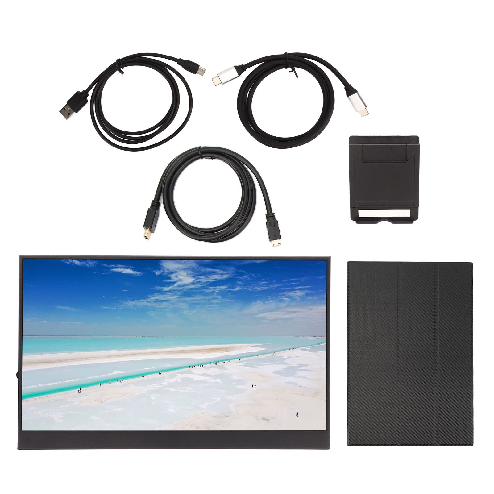 GOWENIC 17.3 Inch Portable Monitor with 2K Resolution, Dual Built-in Speakers & Multiple Ports - External Second Screen for Laptop, Smartphone & Gaming Devices - Perfect for Work, Travel & Entertainment