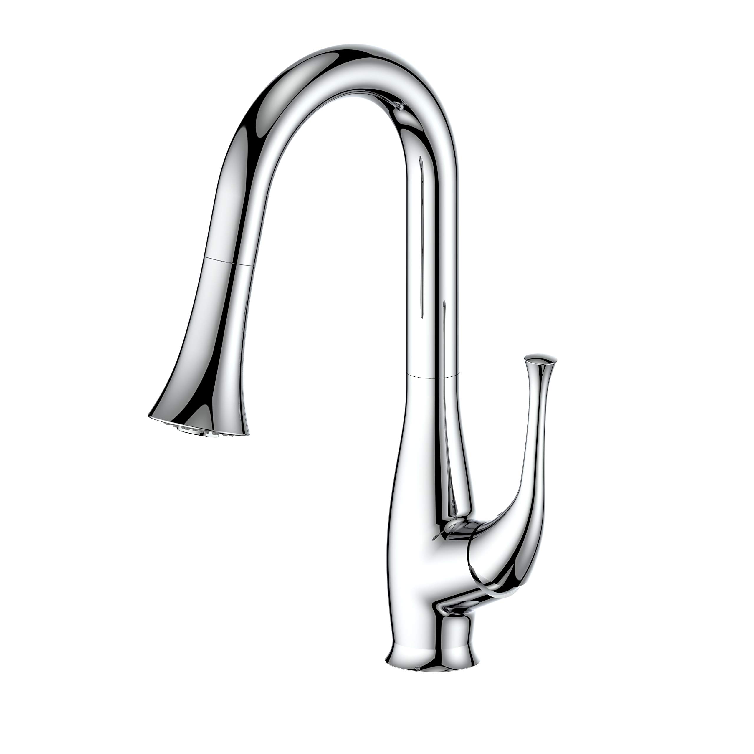 ZLINE Shakespeare Chrome Kitchen Faucet - Pull Down Sprayer, Single Handle, Commercial Grade (11-0129-CH) for Modern Farmhouse & Restaurant Style Kitchens
