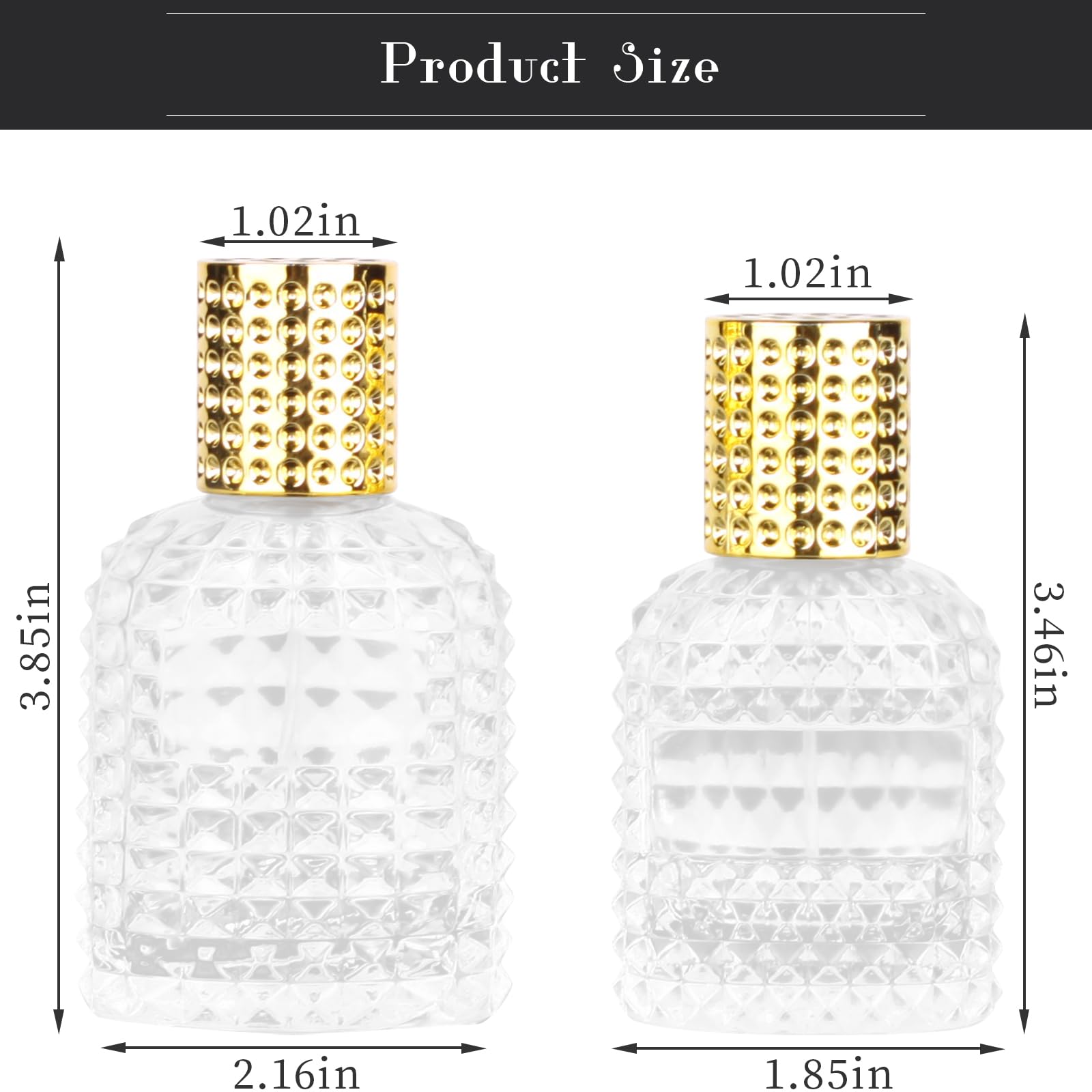 4 Pack Refillable Perfume Spray Bottles - 30ML & 50ML Clear Thick Glass Travel Cologne Atomizer | Portable Perfume Sprayer for Purse, Gym, Office & Vacation Use