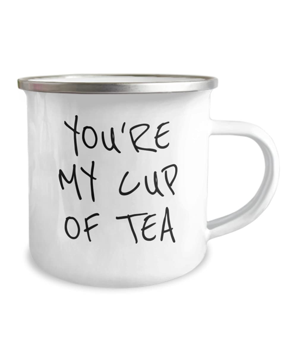 Zapbest Stainless Steel Enamel Coffee Mug - 12oz White Camping Tea & Coffee Cup for Outdoor Enthusiasts | Perfect for Camping, Hiking, and Office Use