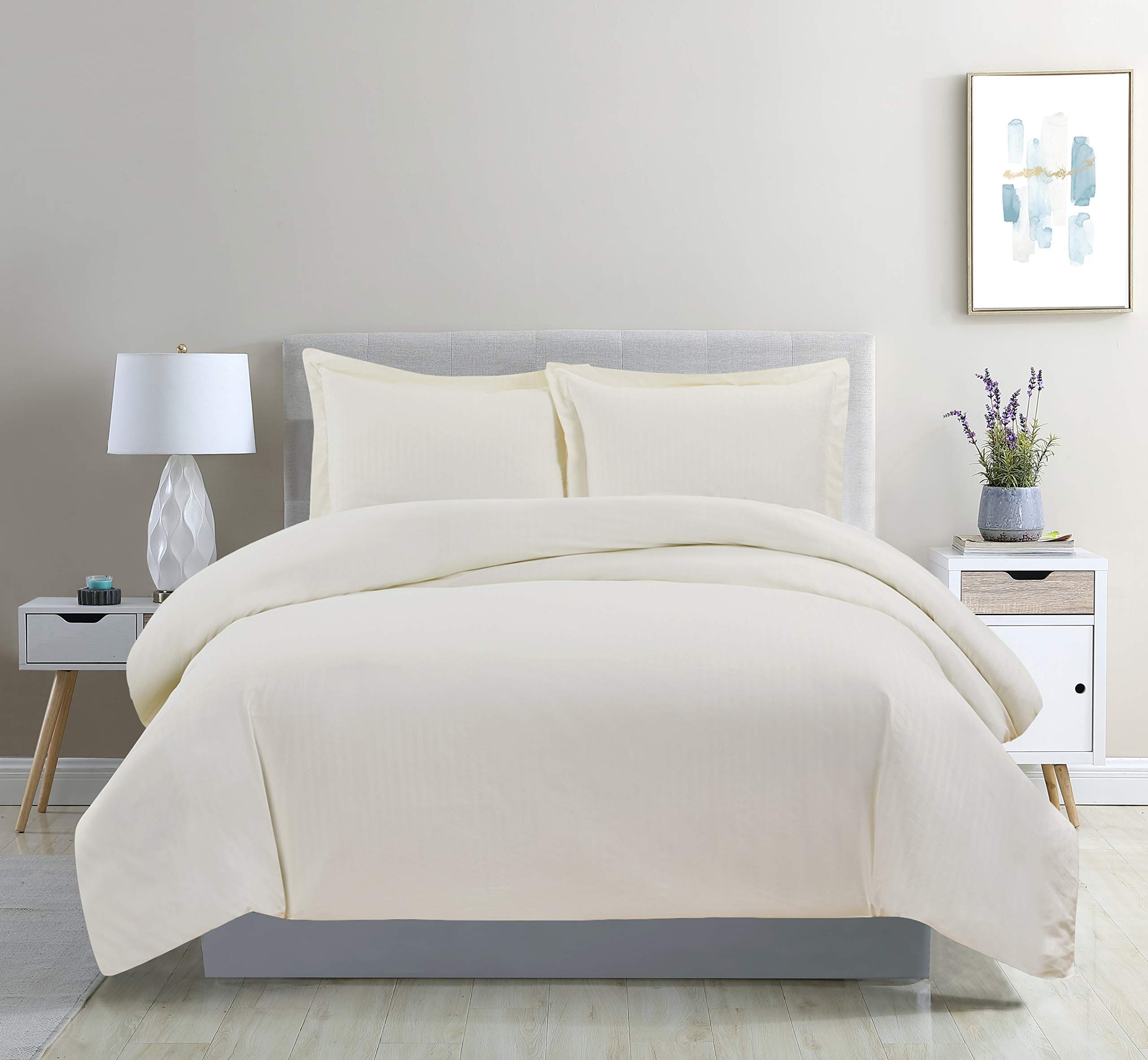 Luxury Super-Soft Down Alternative Comforter - All-Season 100% Pure Cotton Quilt - Lightweight & Fluffy Bedding for Twin/Twin XL Size (Ivory) - Perfect for Cozy Nights, Guest Rooms & Dorm Comfort