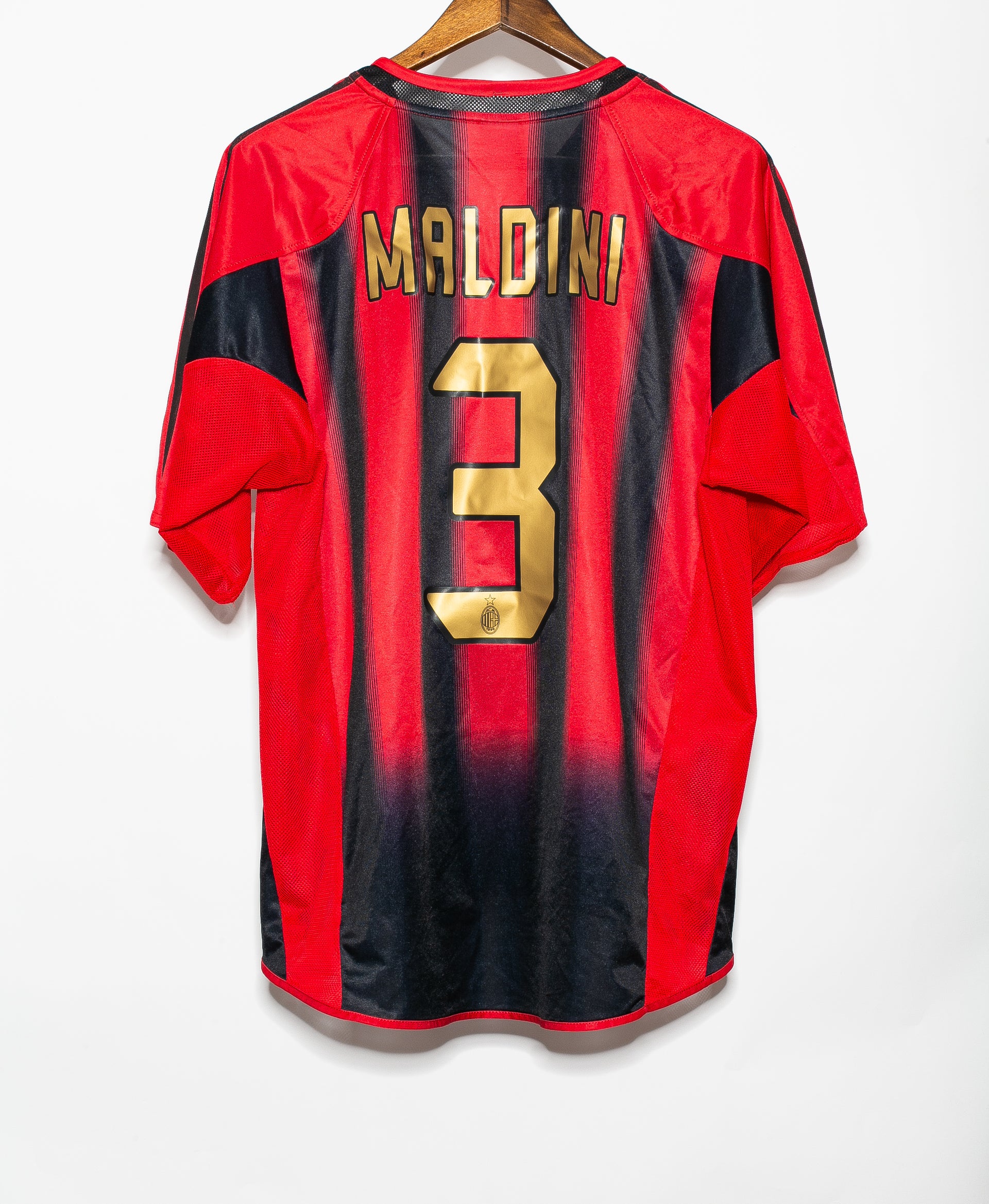 2004 AC Milan Home Jersey #3 Paolo Maldini - Authentic Soccer Shirt (Size L) - Perfect for Fans, Collectors & Match Days