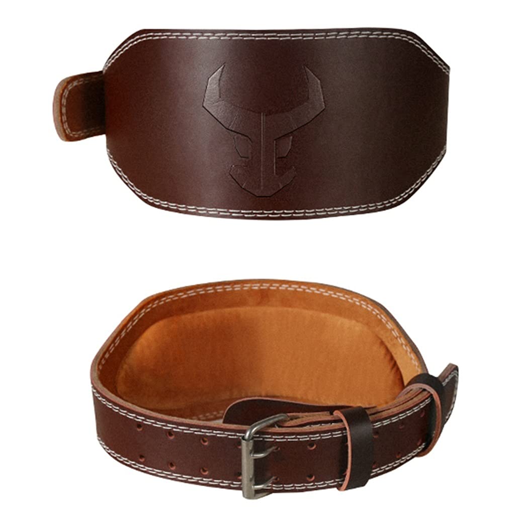 Professional Leather Weight Lifting Belt for Men & Women - Adjustable Strength Training Support Belt for Gym, Powerlifting & CrossFit (Brown, Size M) - Ideal for Deadlifts, Squats & Heavy Lifting