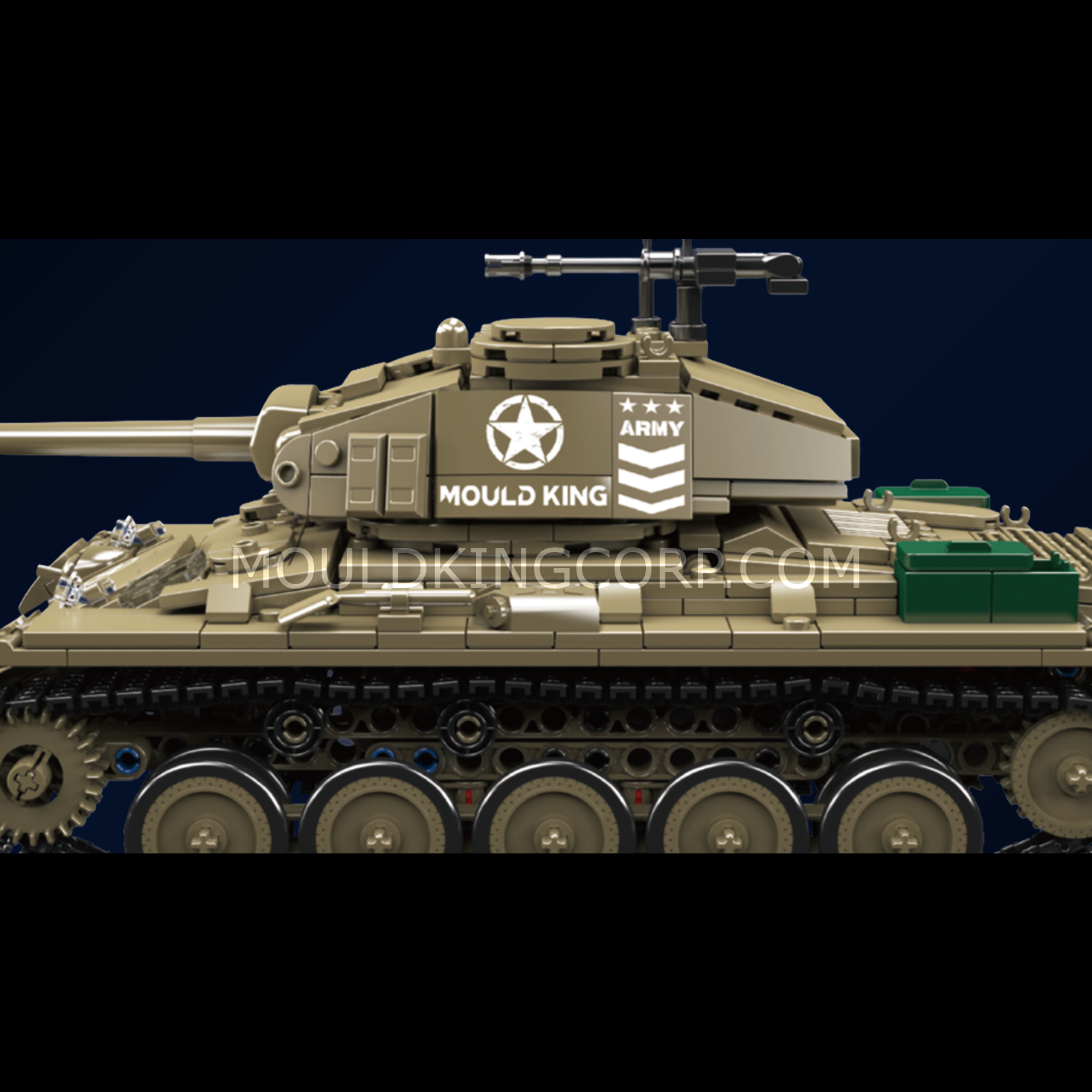 Mould King 20043 M24 Chaffee Tank Building Blocks Set - 932 Pieces Military Model Kit for Adults & Teens - Perfect for Collectors, Display & WWII Historical Enthusiasts