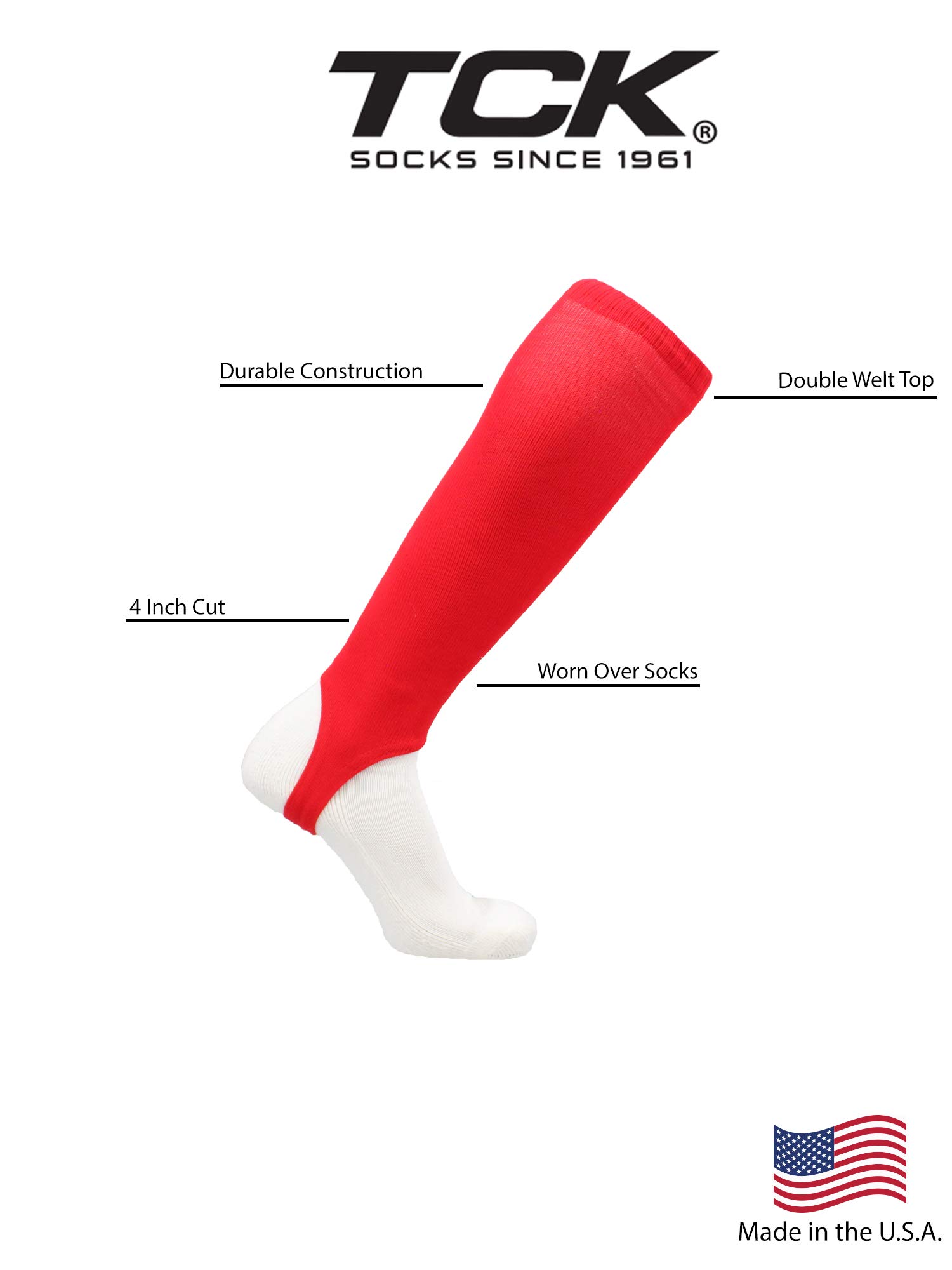 TCK Sports 4 Inch Baseball Softball Stirrups Socks - Comfortable Athletic Socks for Baseball & Softball Players - Perfect for Games, Practice & Team Uniforms
