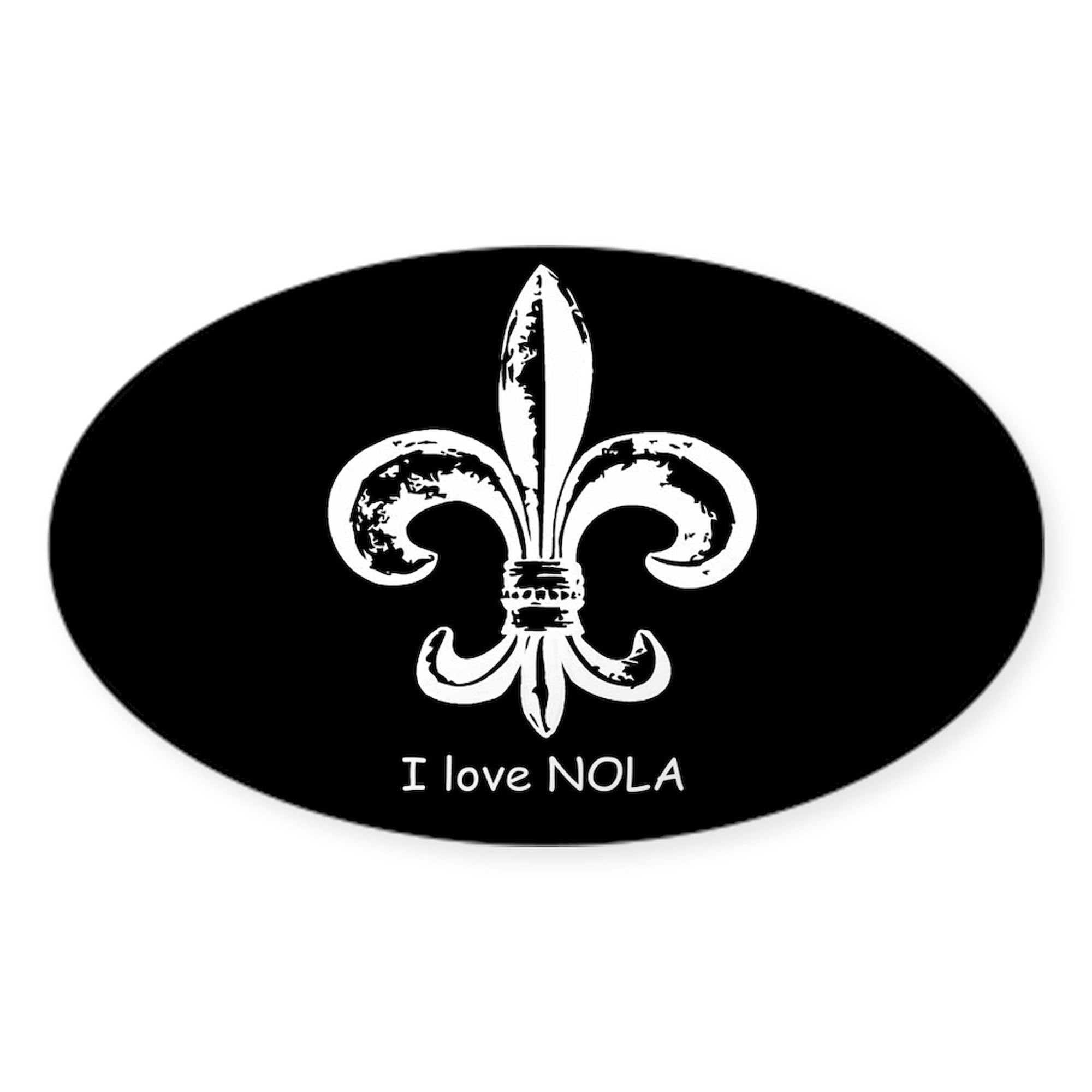 I Love NOLA Oval Car Bumper Sticker - Decorative Vinyl Decal for Cars, Laptops & Windows | Show Your New Orleans Pride