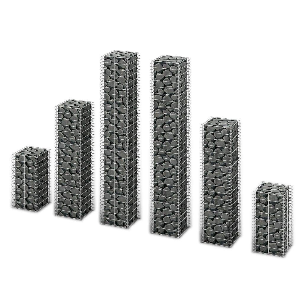 Festnight 6-Piece Galvanized Steel Gabion Mesh Wall Panel Set - Stone Wire Basket Fencing for Garden, Patio & Outdoor Landscaping | Durable Decorative Fence for Lawn, Yard & Backyard Design