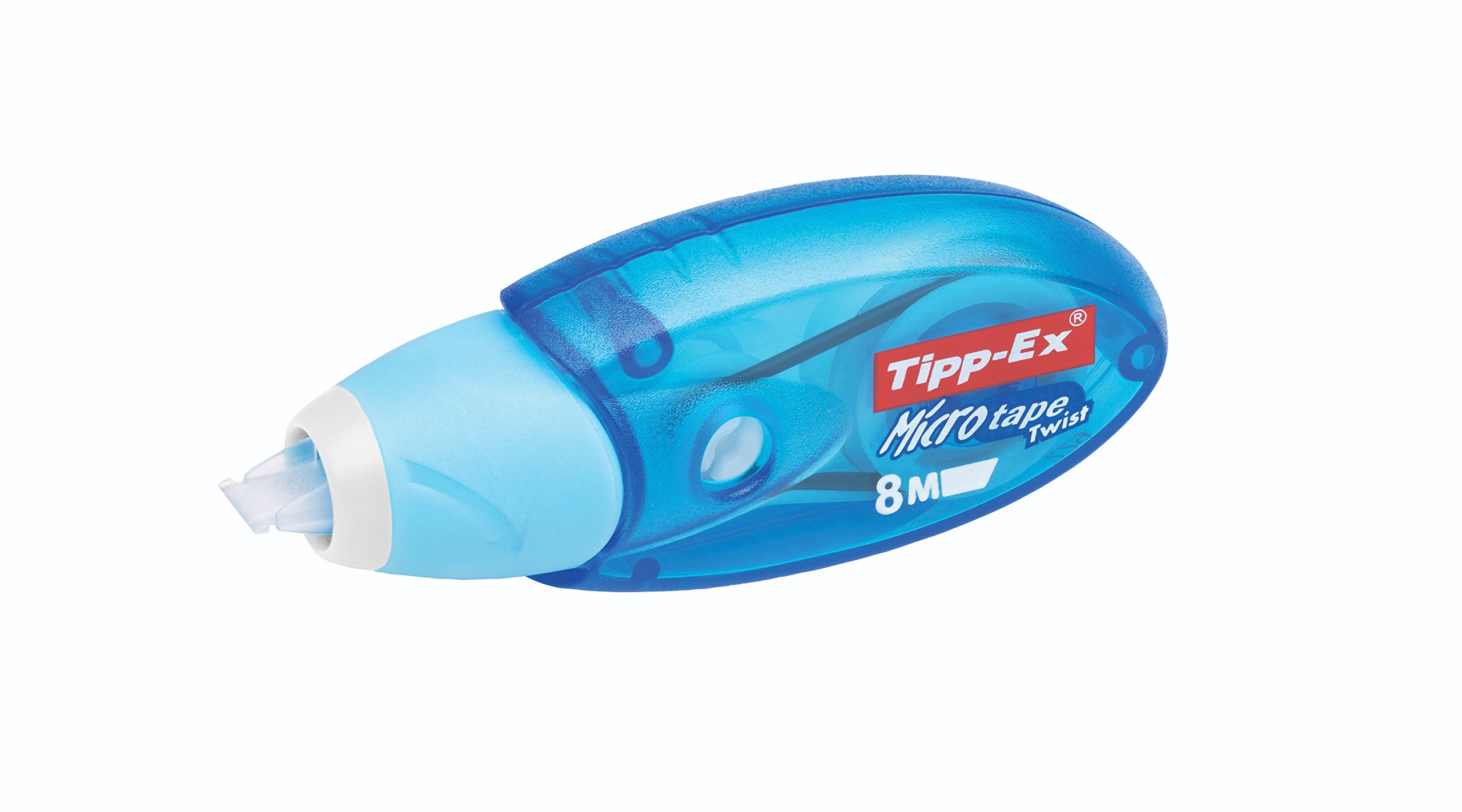 Bic 30025 Tipp-Ex Micro Tape Twist Correction Tape Dispenser - 5mm x 8m Mini Polyester Tape with Ergonomic Cap for Smooth Corrections | Perfect for Office, School & Home Use