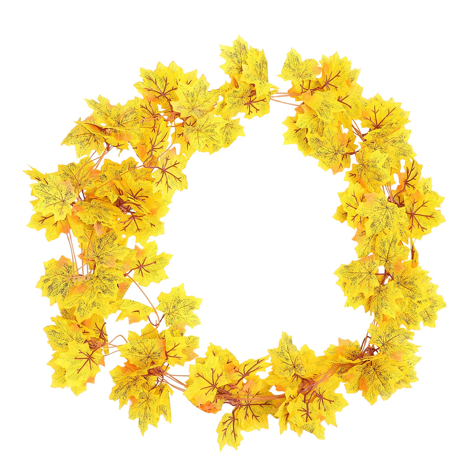 YARNOW Thanksgiving Maple Leaf Garland - 4PCS Autumn Hanging Vines with Harvest Maple Wreath for Fall Decor, Thanksgiving Party, Home, and Fireplace Mantel Decoration